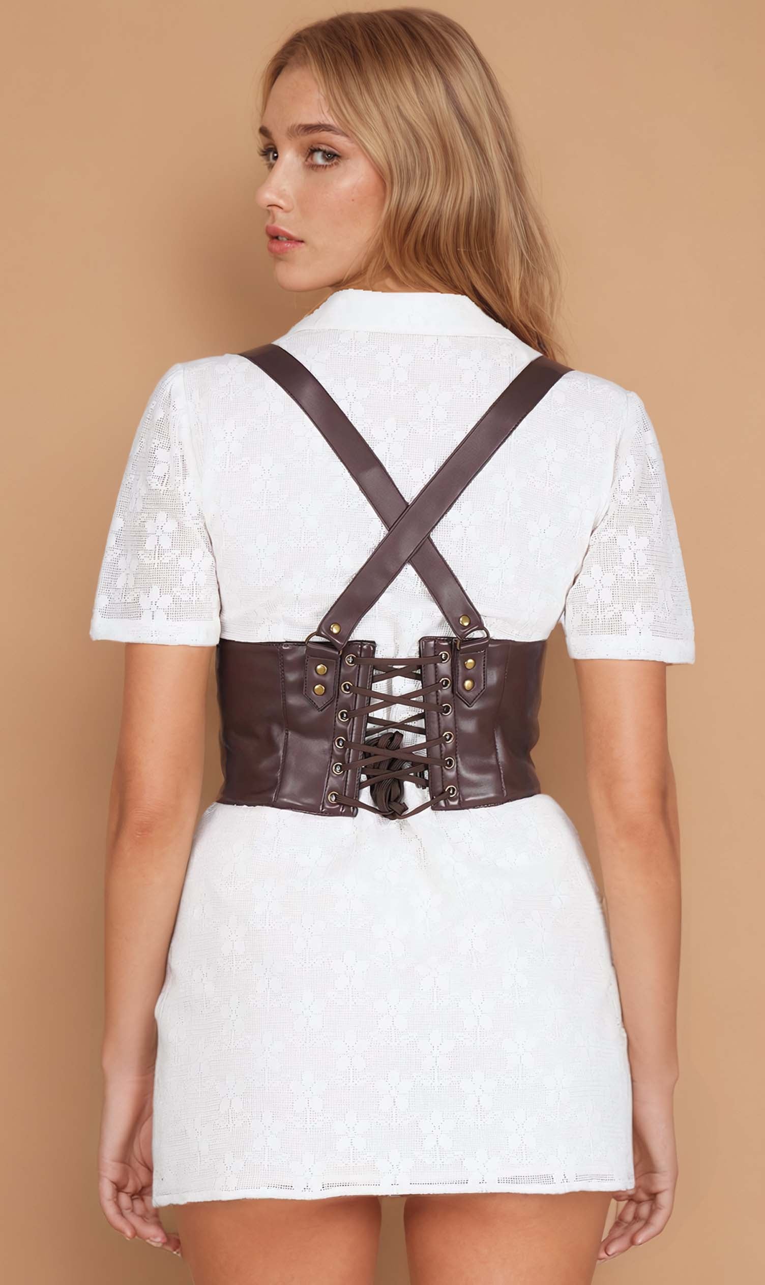 Trakiala Faux Leather Corset Belt