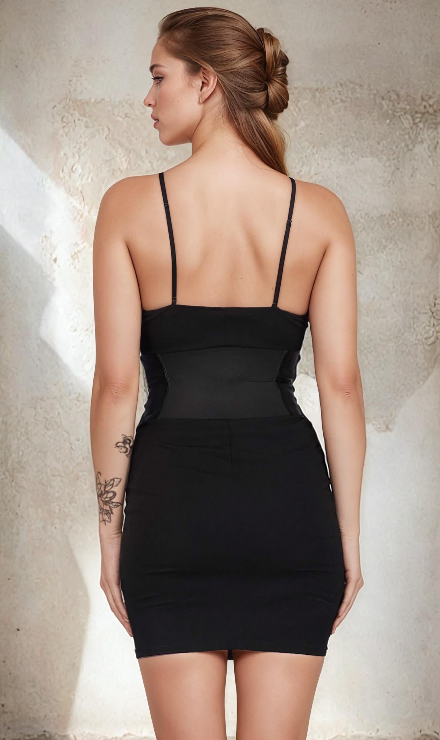 Janely Faux Leather Black Corset Belt