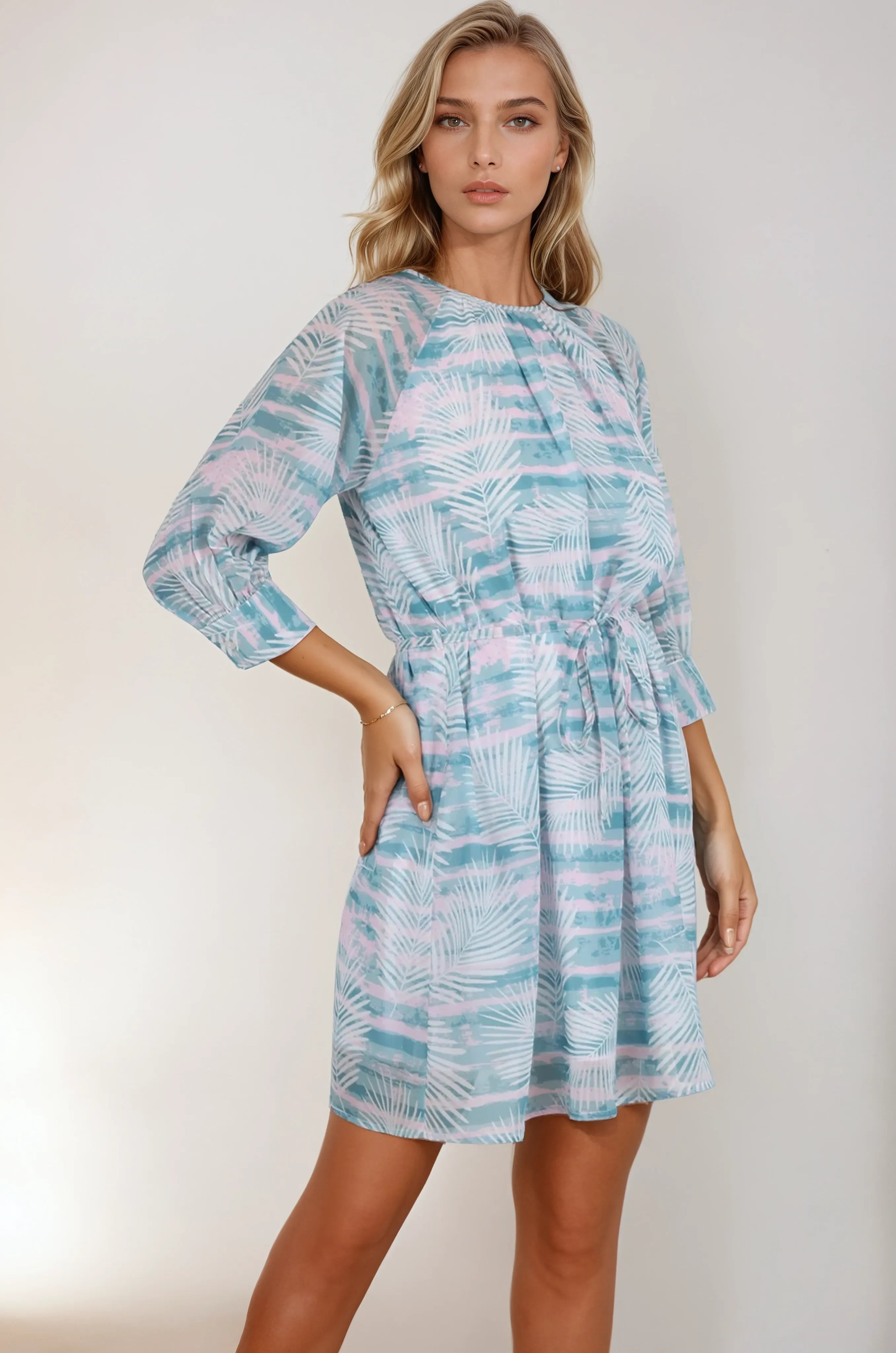 Skyla Print Round Neck Dress