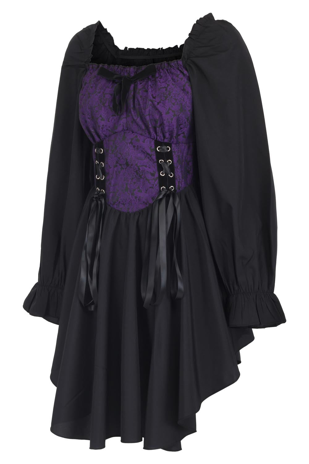 Corley Brocade Dress with Bishop Sleeves