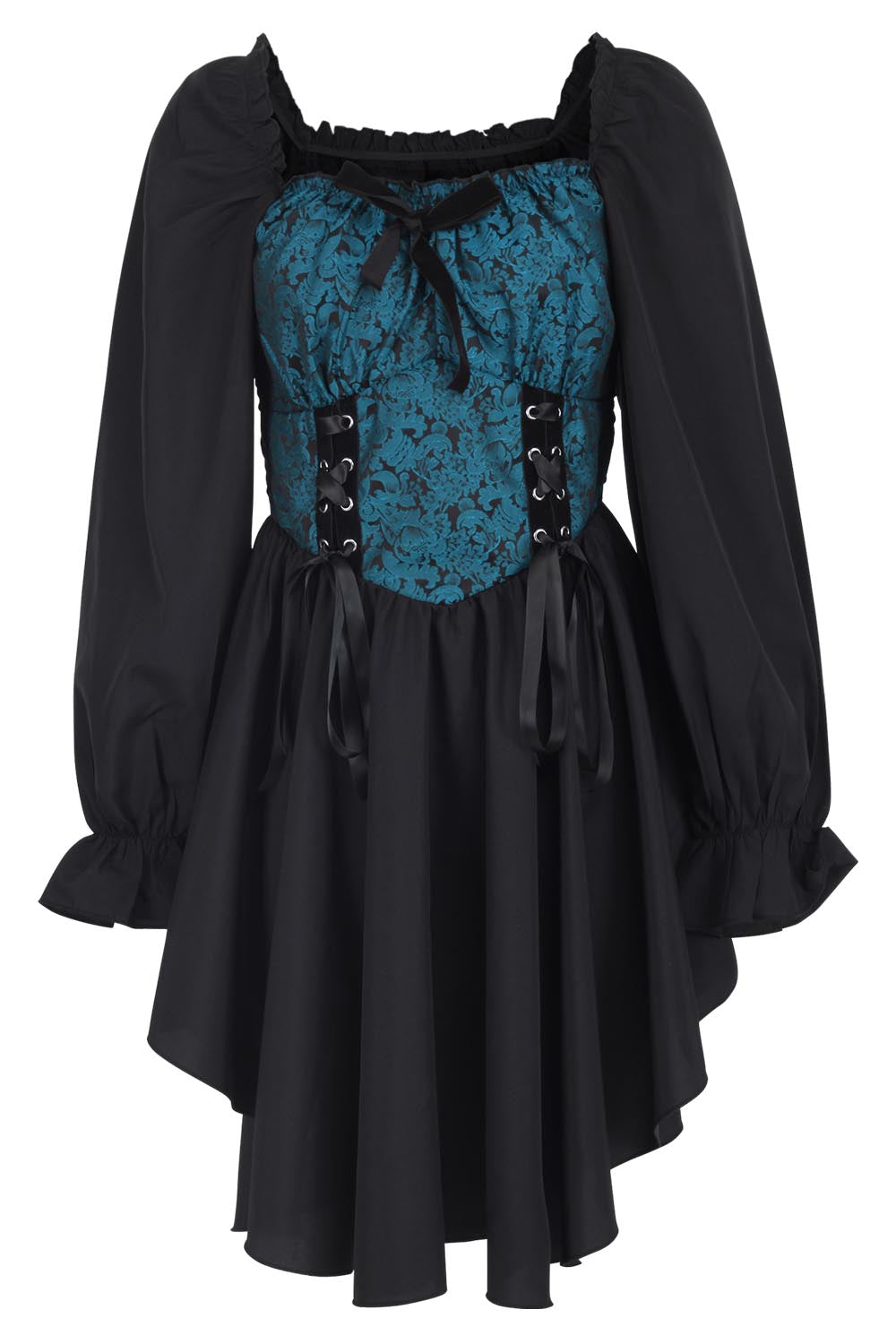 Corley Brocade Dress with Bishop Sleeves