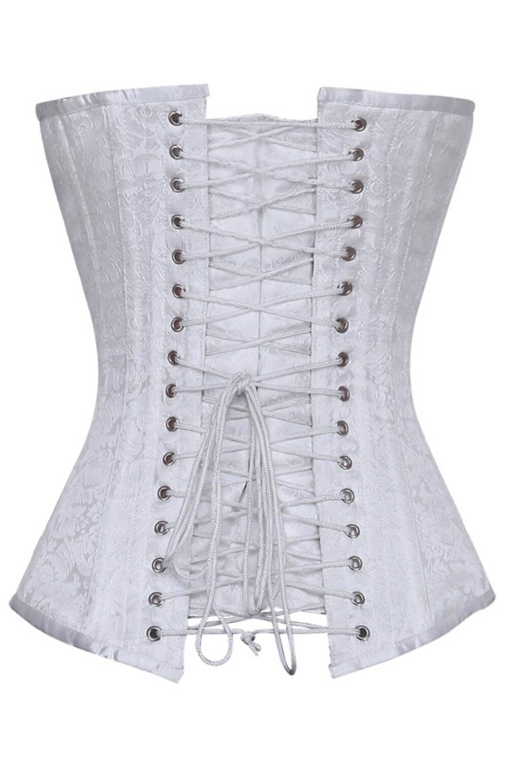 Rosemary White Brocade Gothic Corset