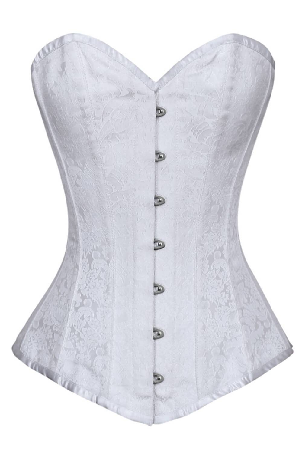 Rosemary White Brocade Gothic Corset