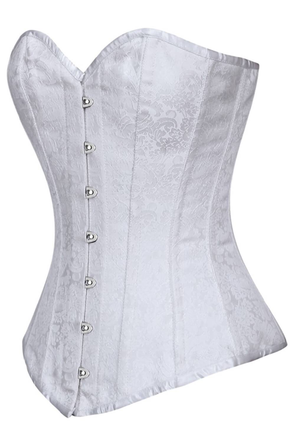 Rosemary White Brocade Gothic Corset