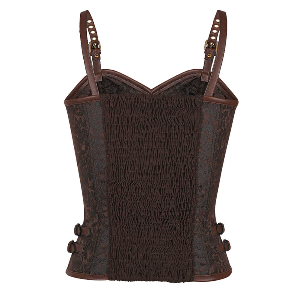 Elephteria Steampunk Corset Top with Shoulder Straps