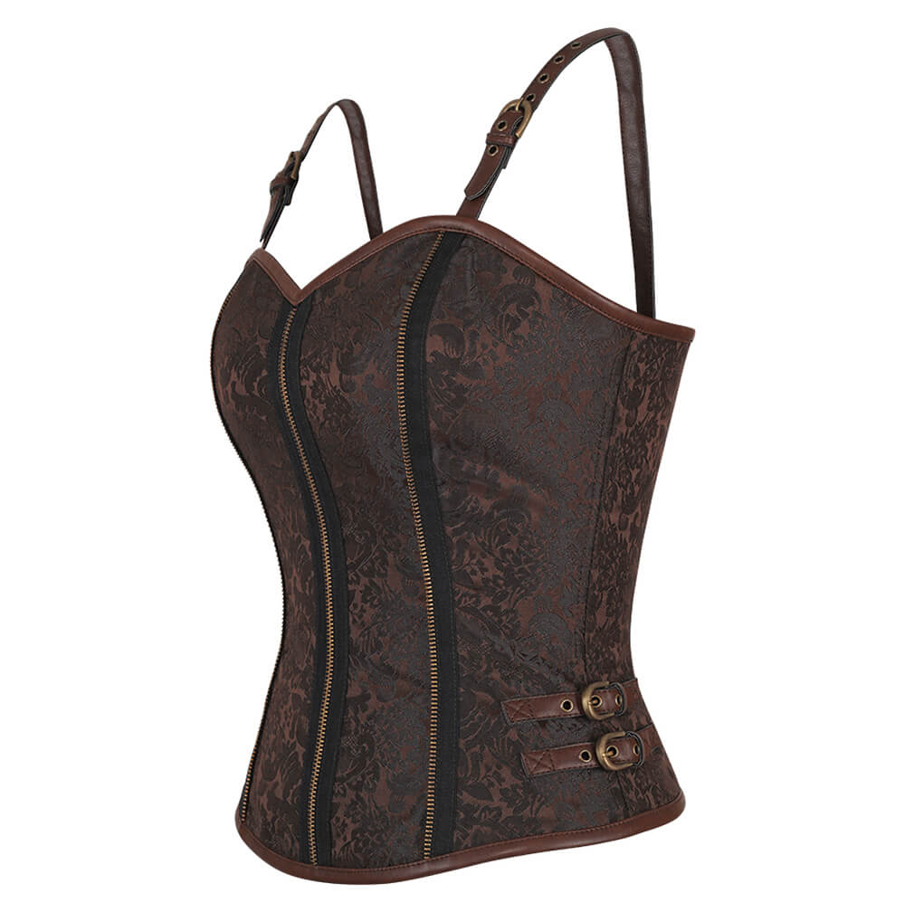 Elephteria Steampunk Corset Top with Shoulder Straps