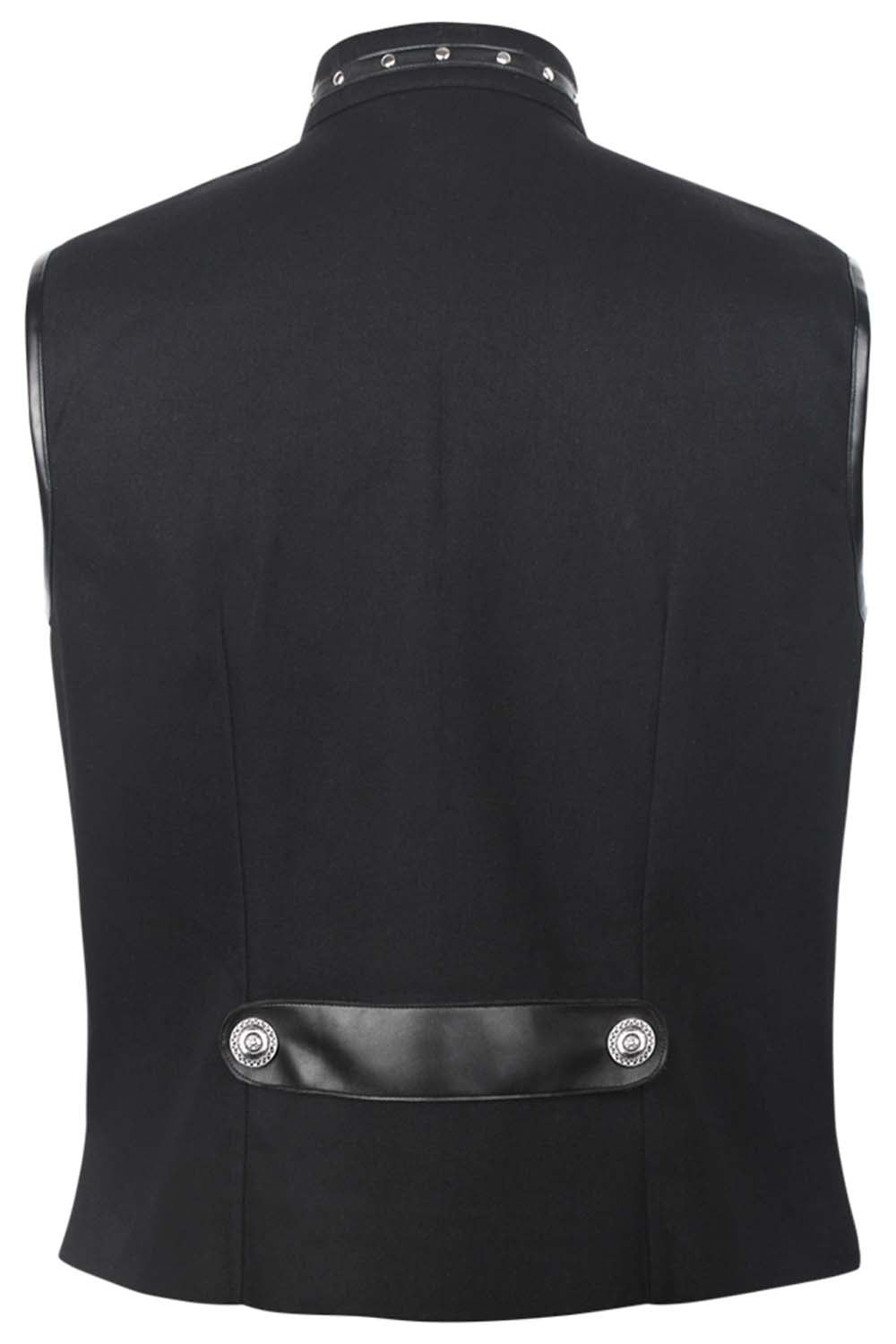 Ellayne Gothic Men's Waist Coat in Black Cotton