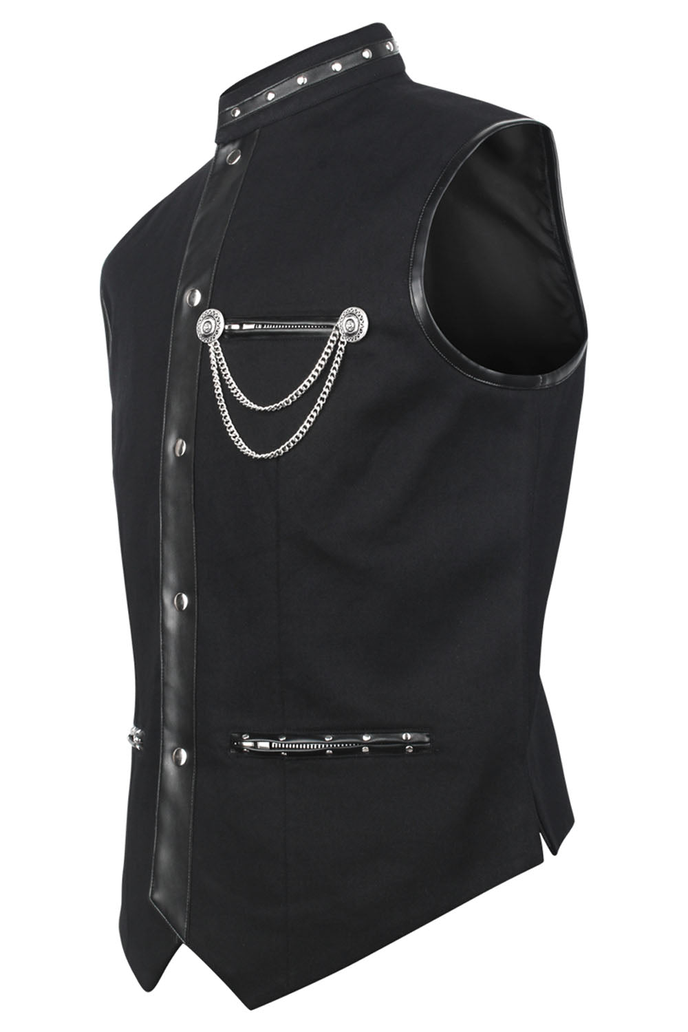 Ellayne Gothic Men's Waist Coat in Black Cotton