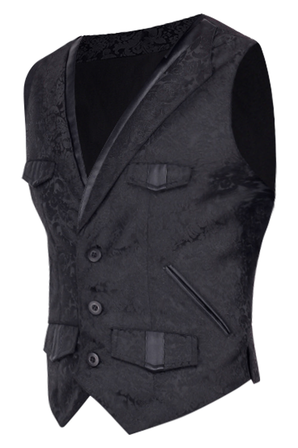 Coder Gothic Black Men's Waist Coat