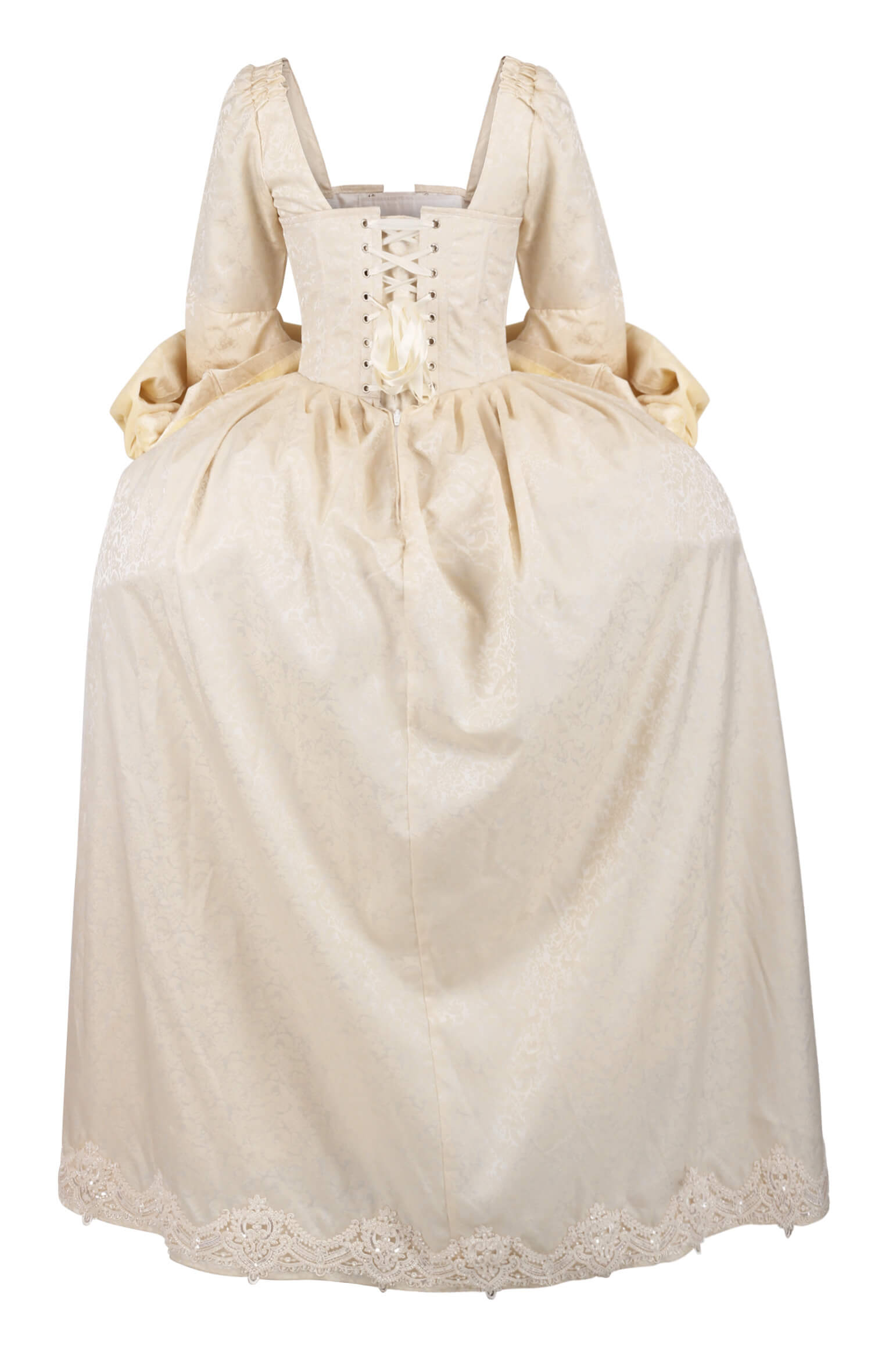 Venessa Rococo Ivory Brocade Tudor Overbust Corset Dress