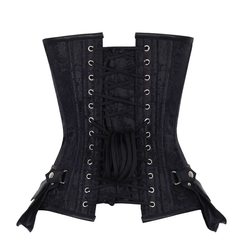 Veto Steampunk Black Brocade Corset
