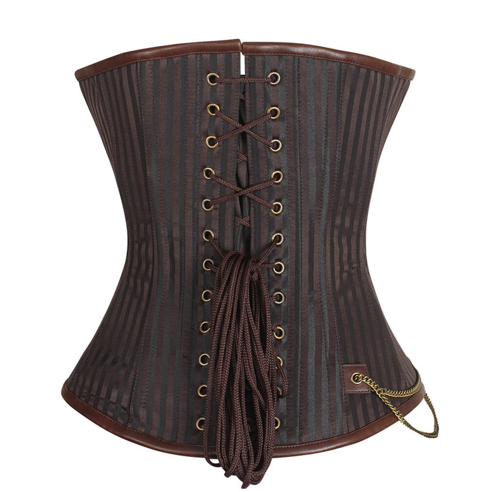 Nesha Steampunk Overbust Corset with Hanging Chain