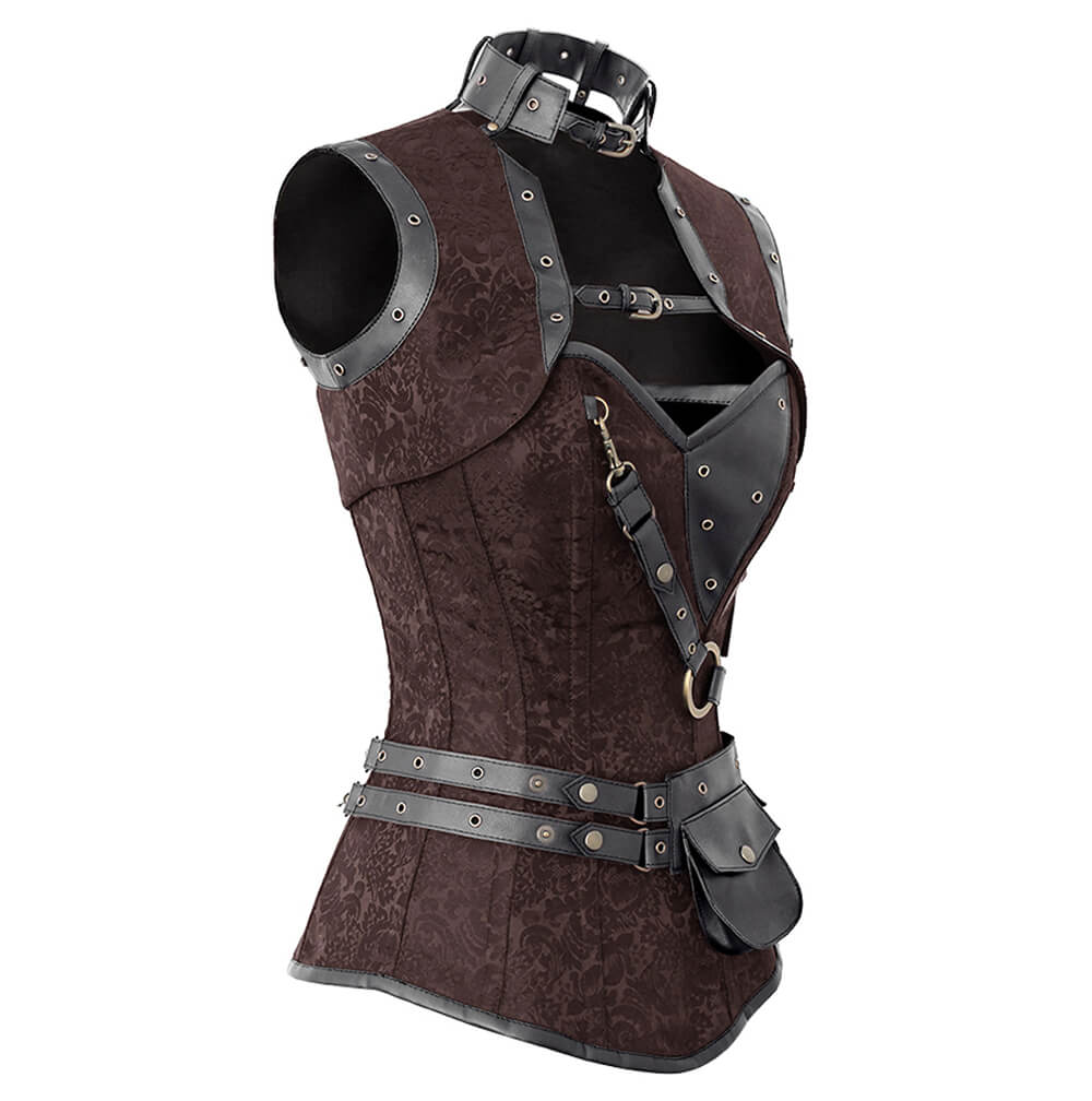 Liz Steampunk Overbust Corset with Shrug
