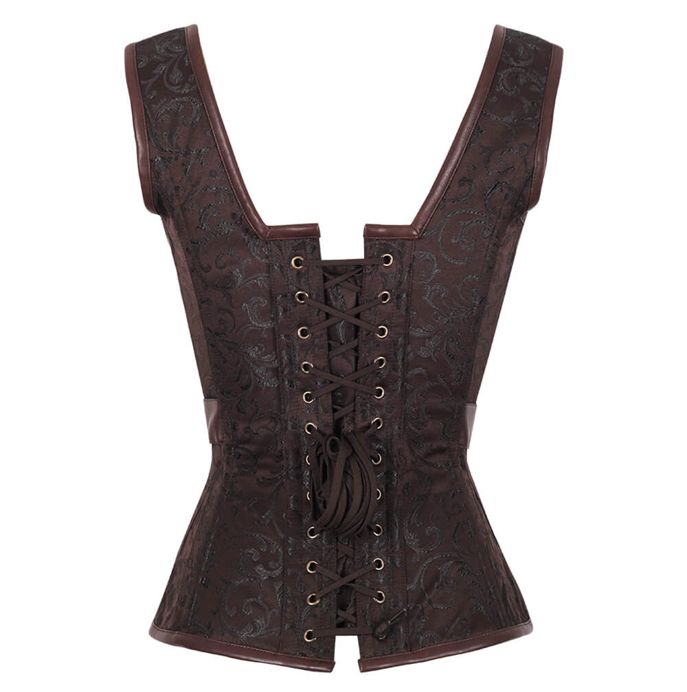 Neelie Steampunk Overbust Steel Boned Corset