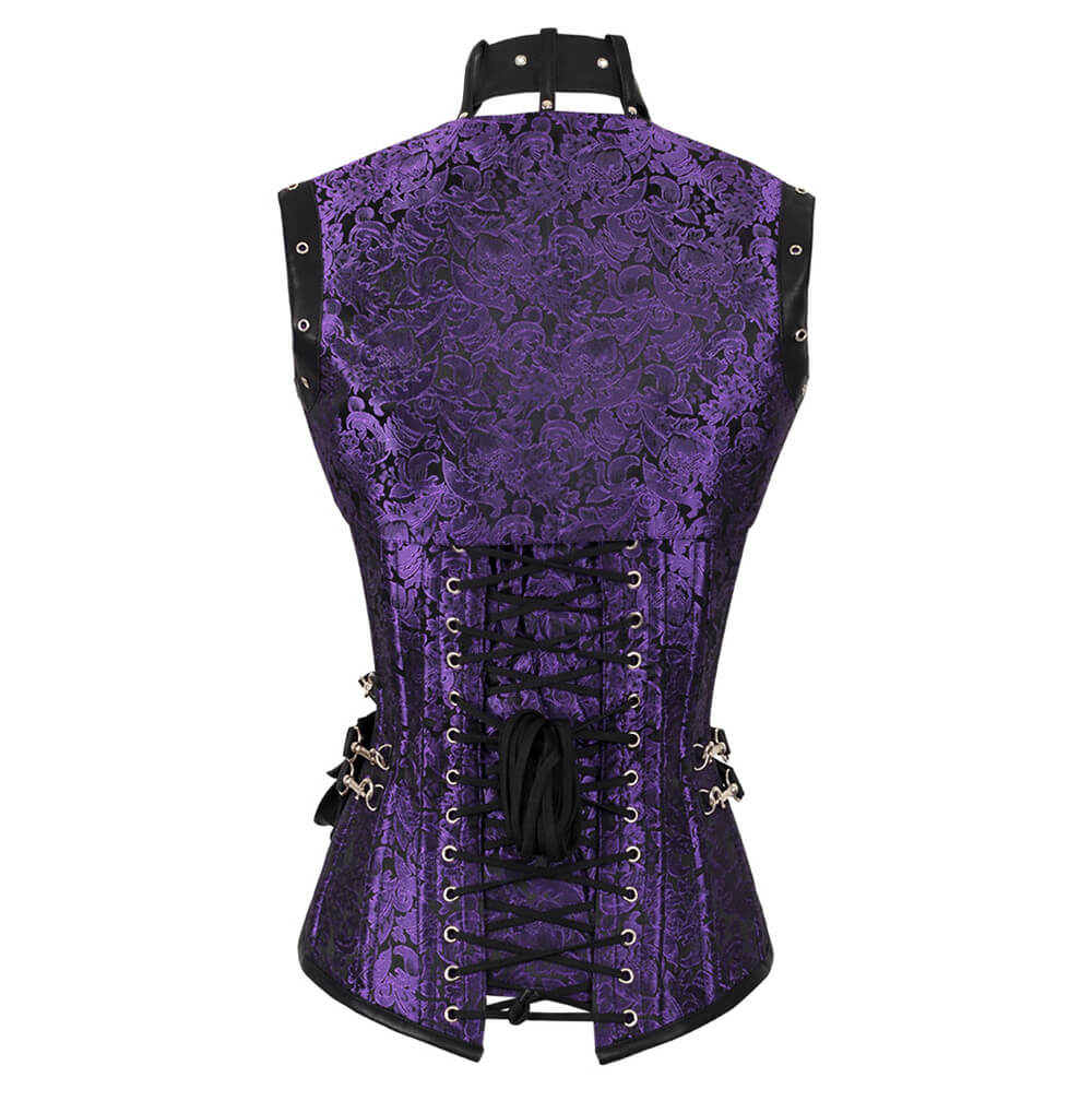 Markos Purple Steampunk Overbust Corset with Shrug