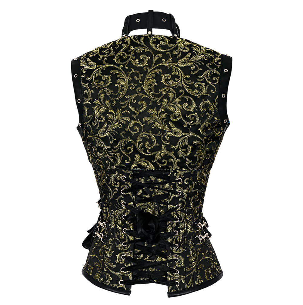 Hallil Steampunk Brocade Corset with Shrug
