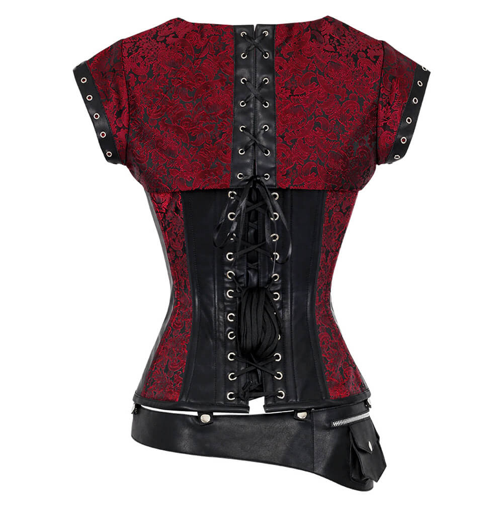 Vairocana Steampunk Corset with Shrug and Detachable Belt