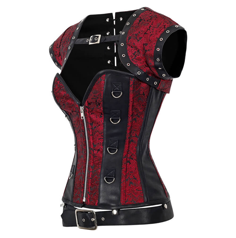 Vairocana Steampunk Corset with Shrug and Detachable Belt