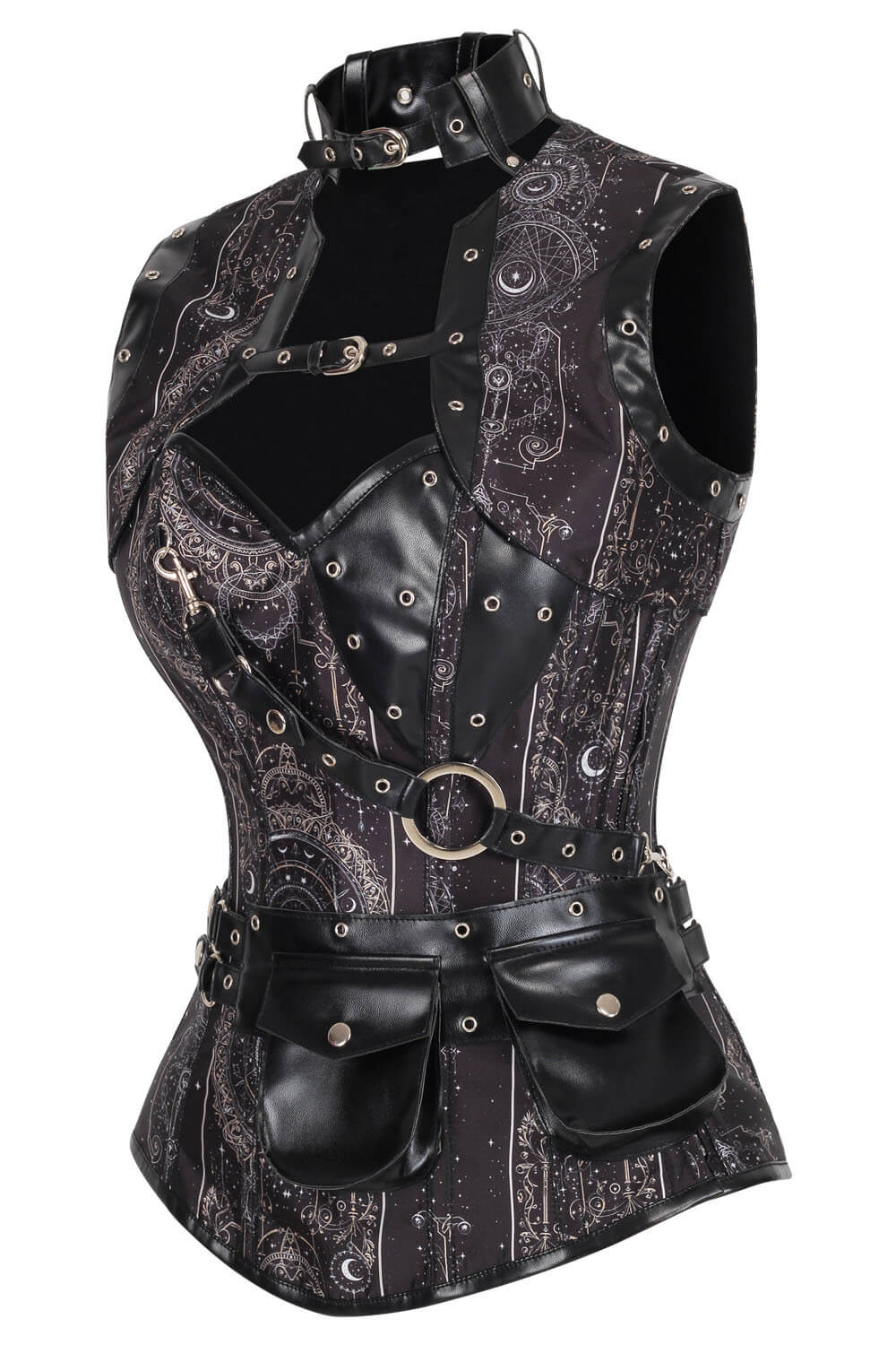 Tasharra Overbust Celestial Inspired Print Corset