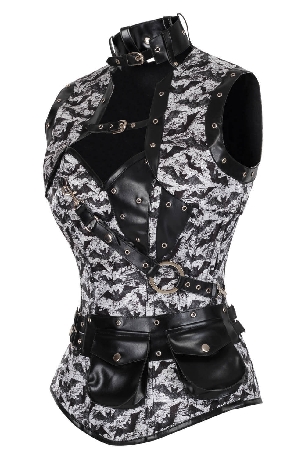 Ricca Bat Inspired Print Overbust Corset