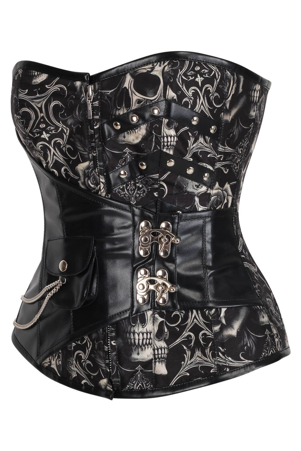 Shakeena Skull with Ornate Baroque Scrolls Corset