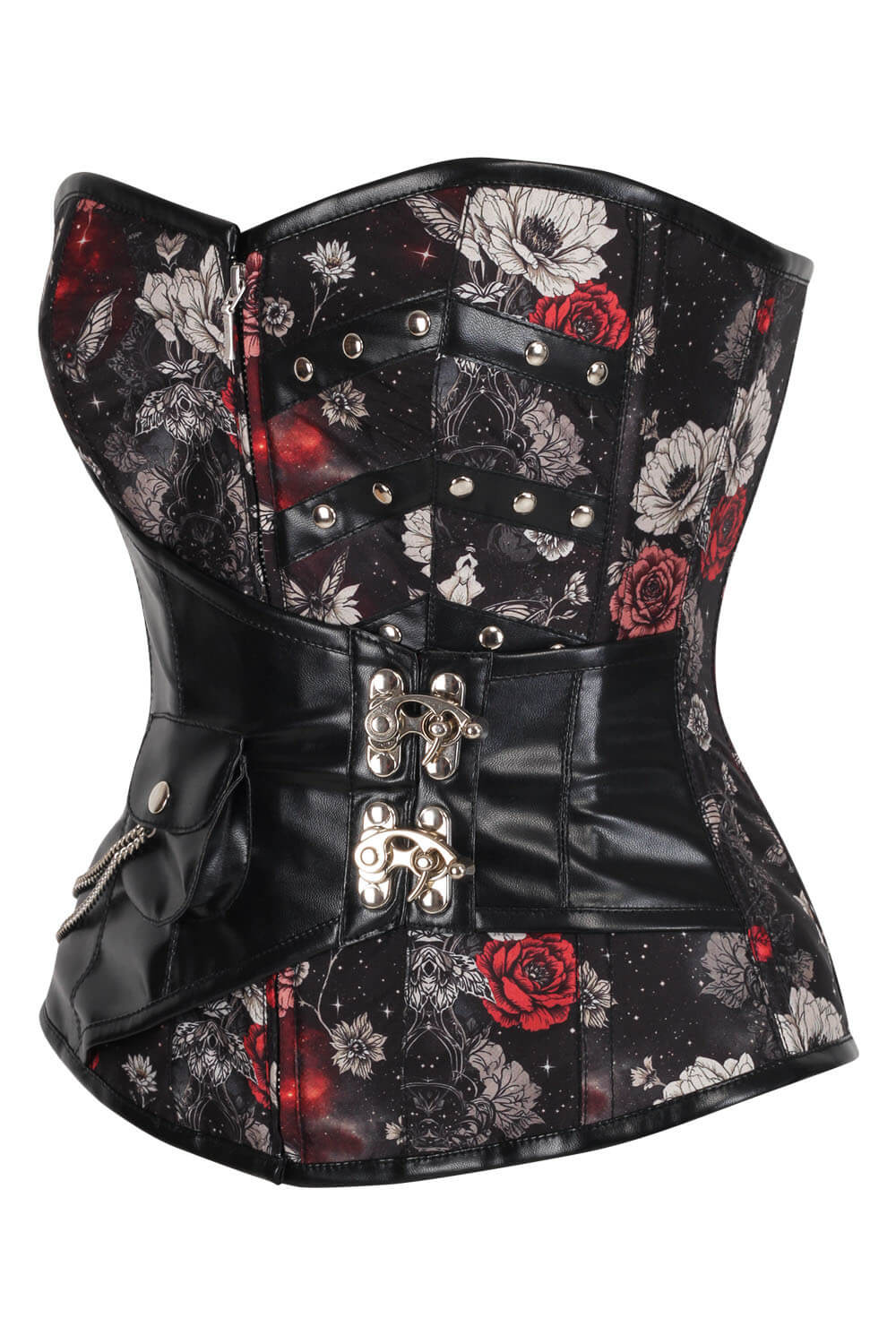 Kioko Butterfly With Red Rose Overbust Corset