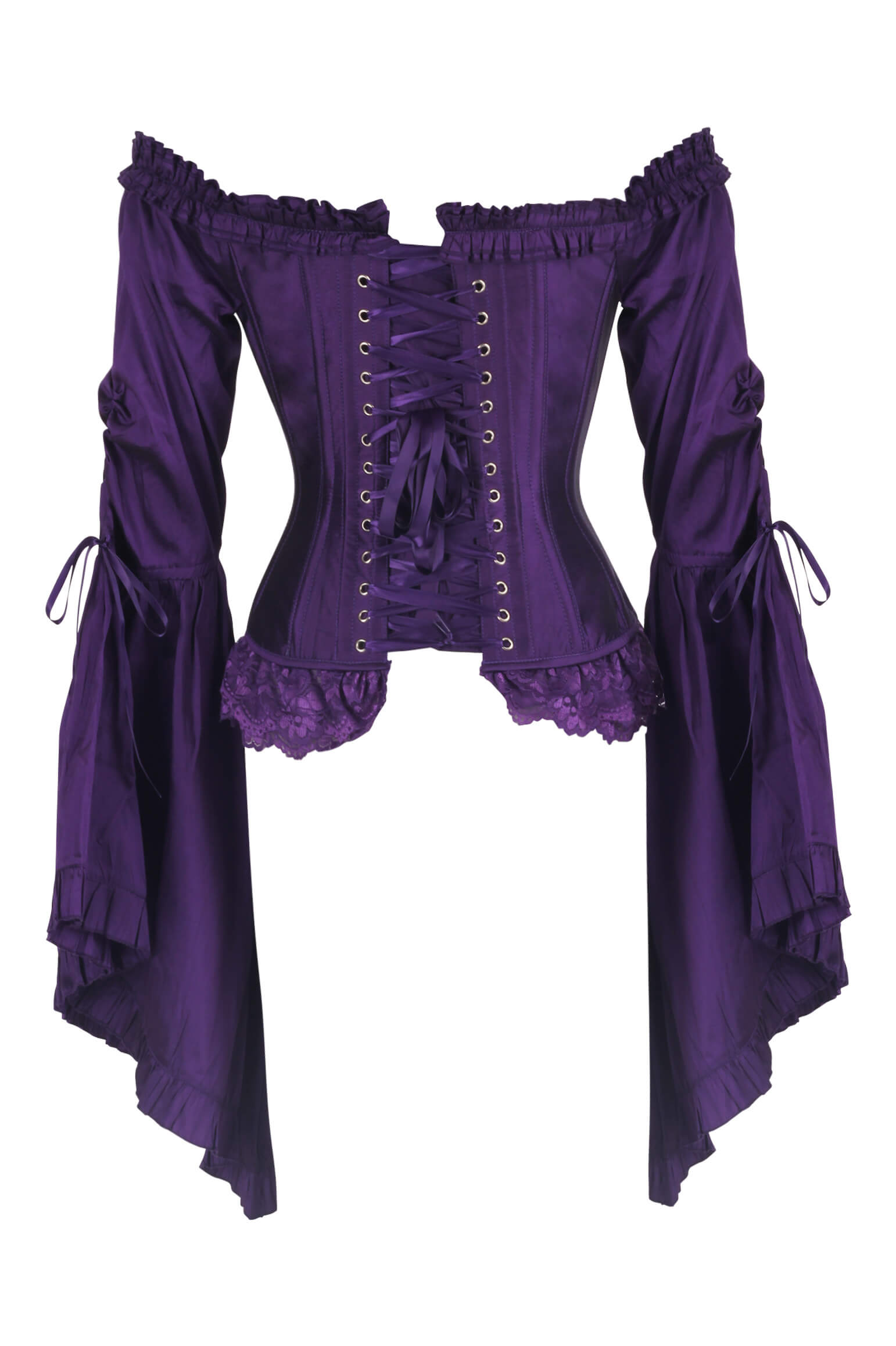 Rubee Rococo Off Shoulder Overbust Purple Corset