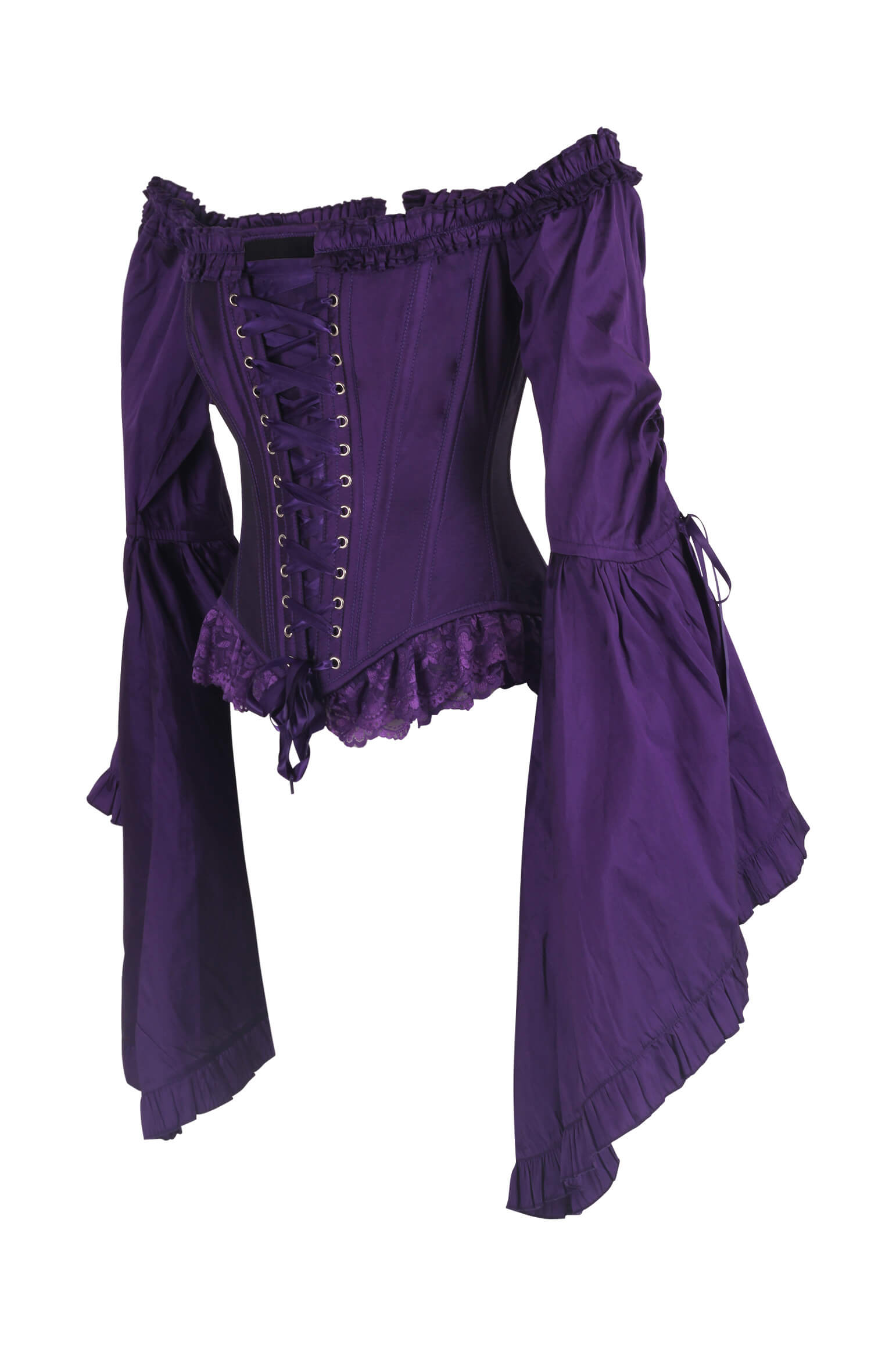 Rubee Rococo Off Shoulder Overbust Purple Corset