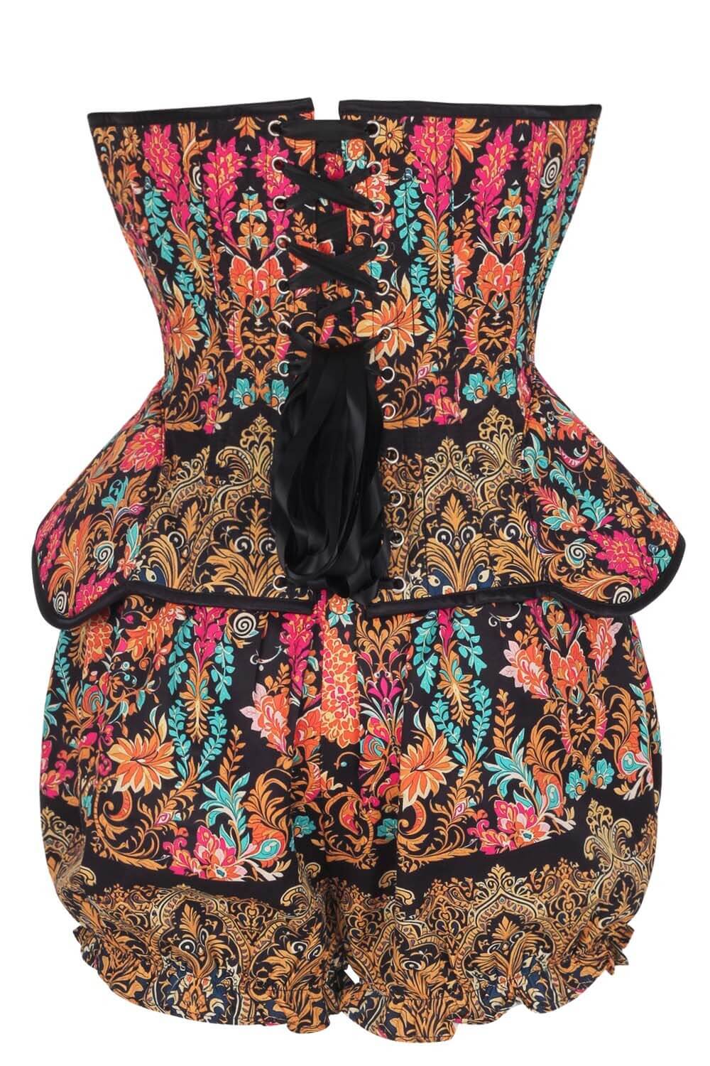 Jazette Bohemian Baroque Floral Corset & Bloomer Set
