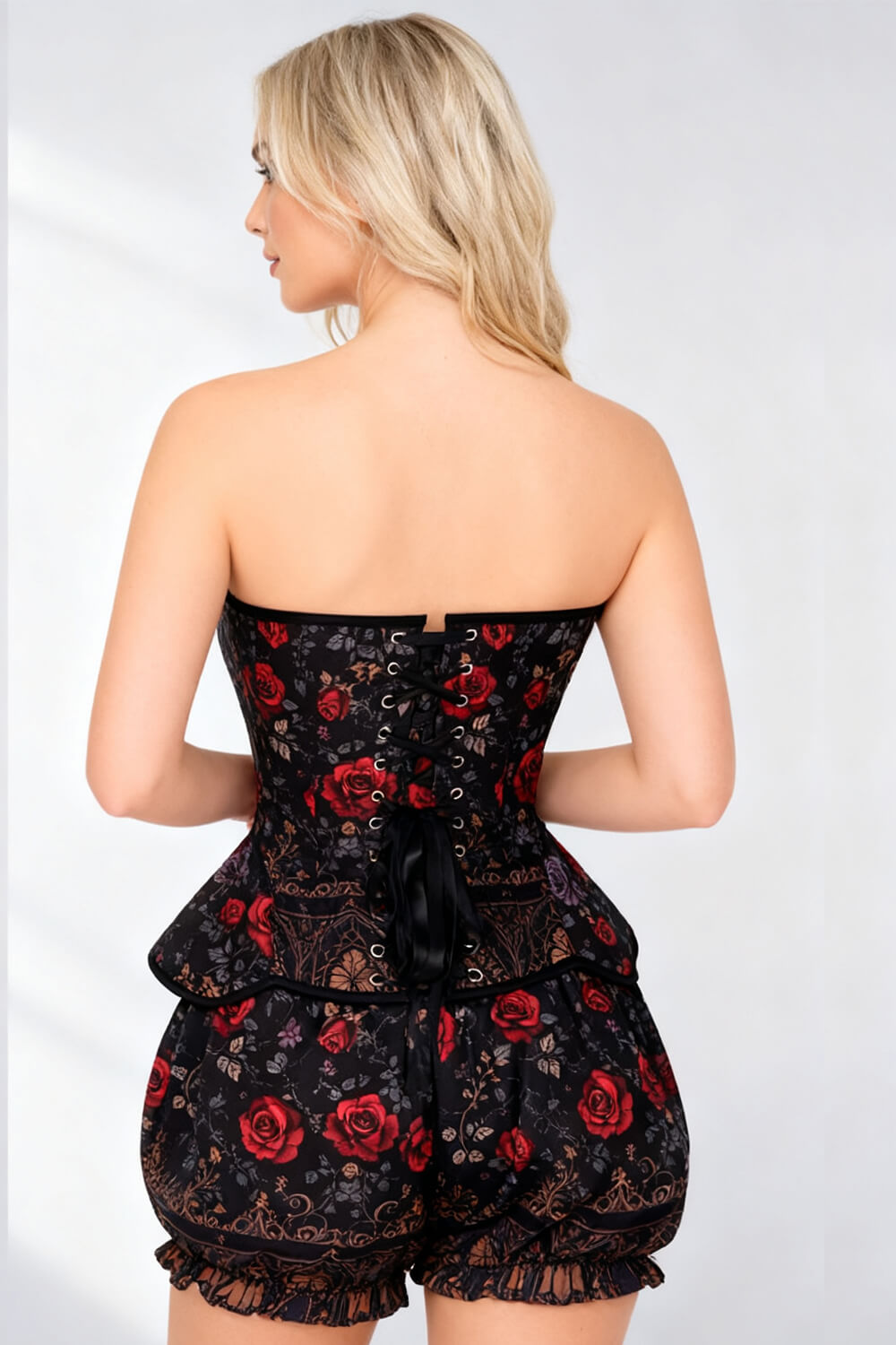 Jannae Gothic Rose Garden Corset & Bloomer Set