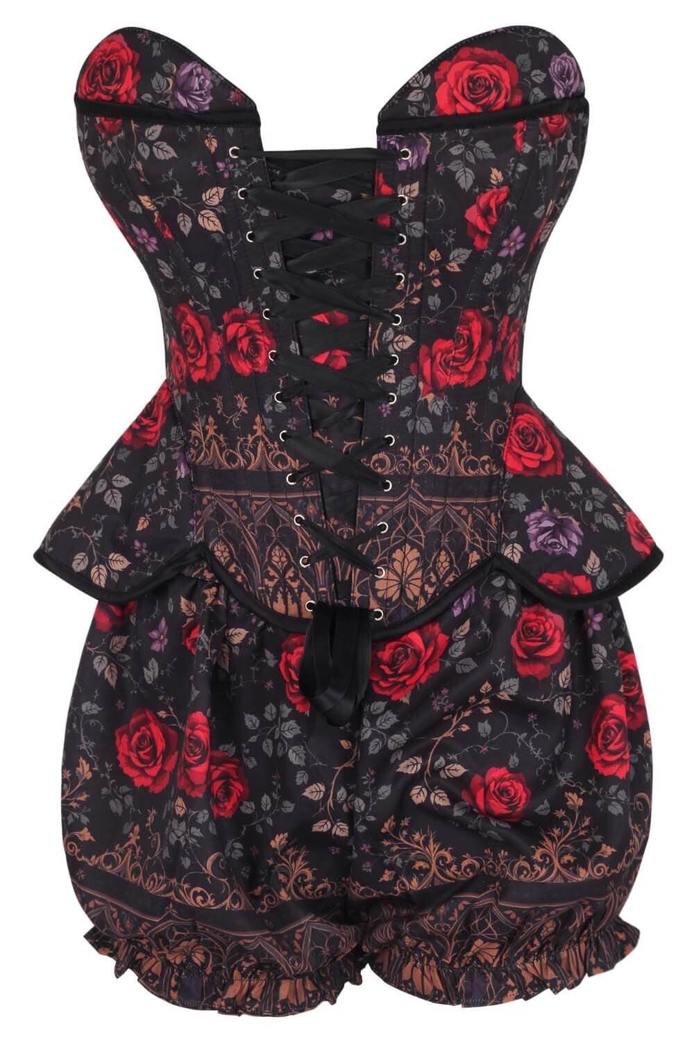 Jannae Gothic Rose Garden Corset & Bloomer Set
