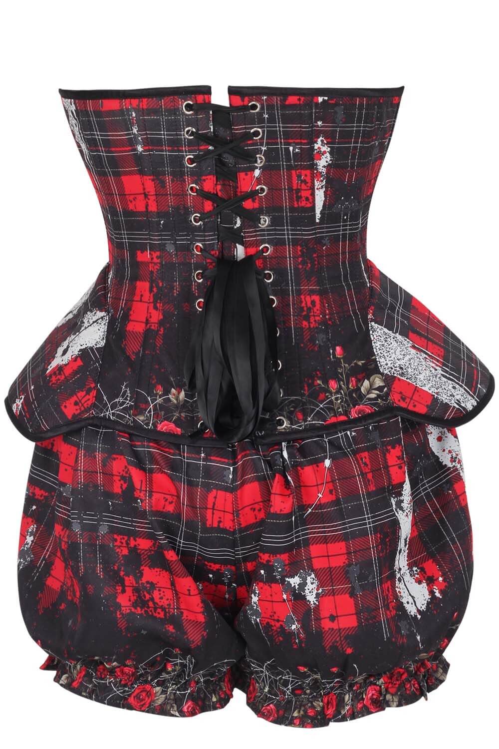 Whittnie Grunge Tartan Corset & Bloomer Set
