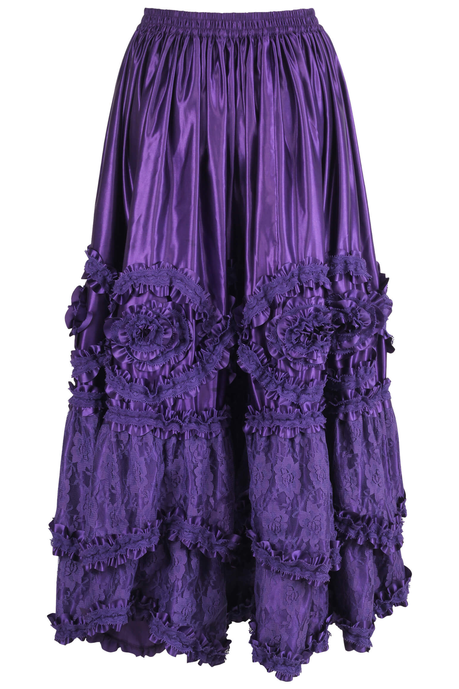 Deonna Rococo Cupcake Purple Satin Long Skirt