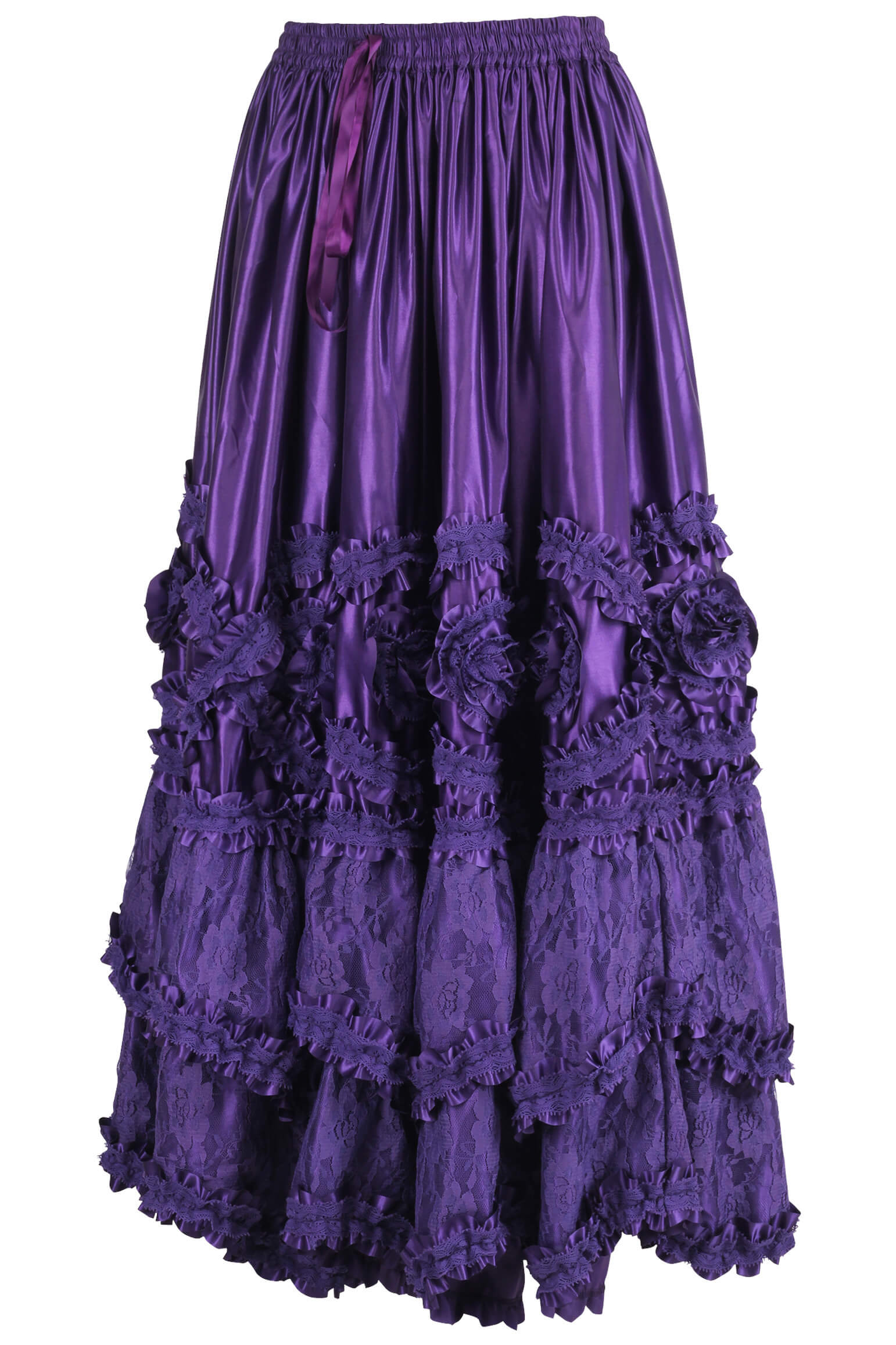 Deonna Rococo Cupcake Purple Satin Long Skirt