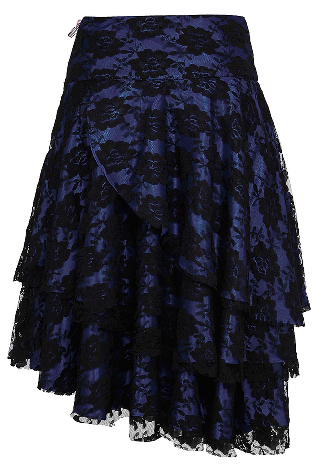 Sheena Satin with Lace Overlay Gothic Layered Skirt