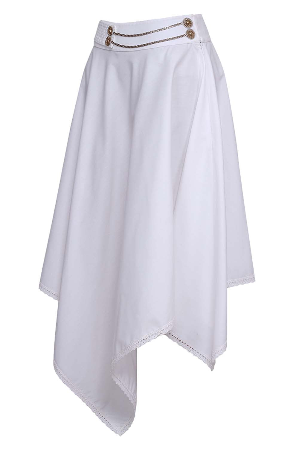 Ashlie Gothic White Cotton Handkerchief Skirt