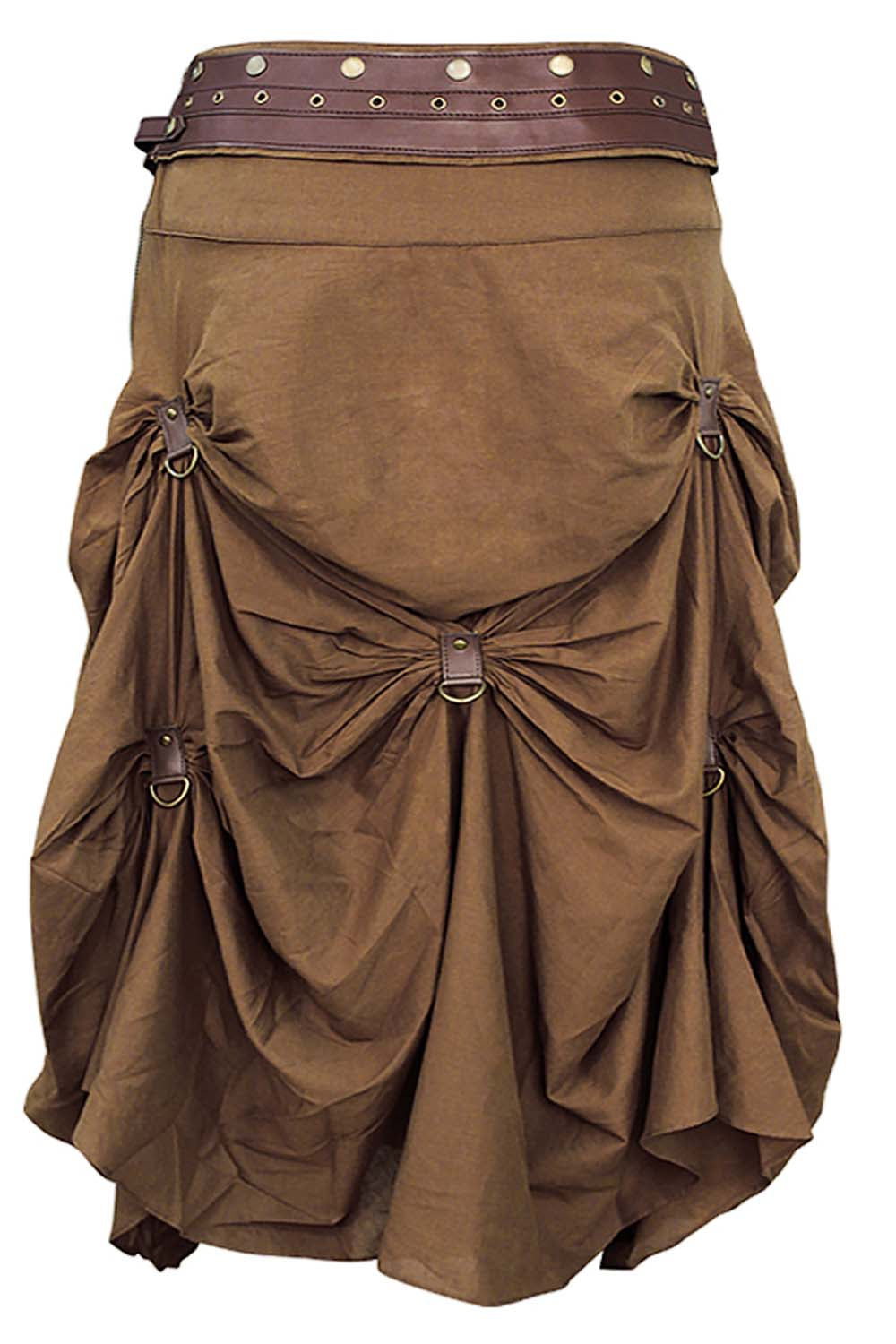 Isha Cotton Vintage Steampunk Ruched Skirt