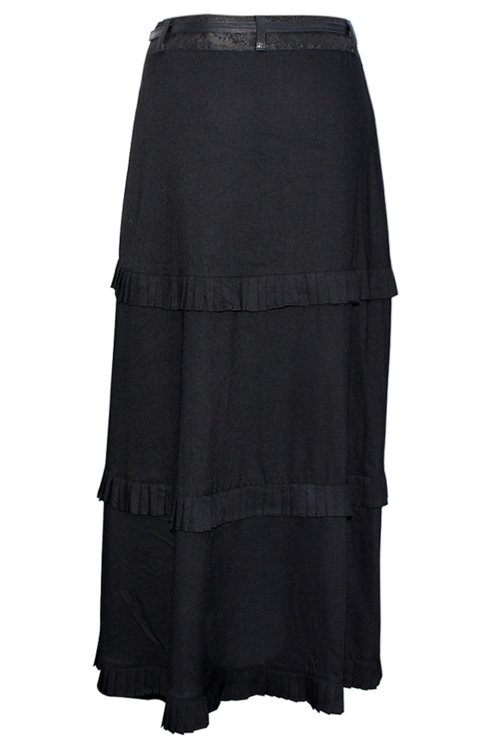 Denny Black Steampunk Embroidered Skirt