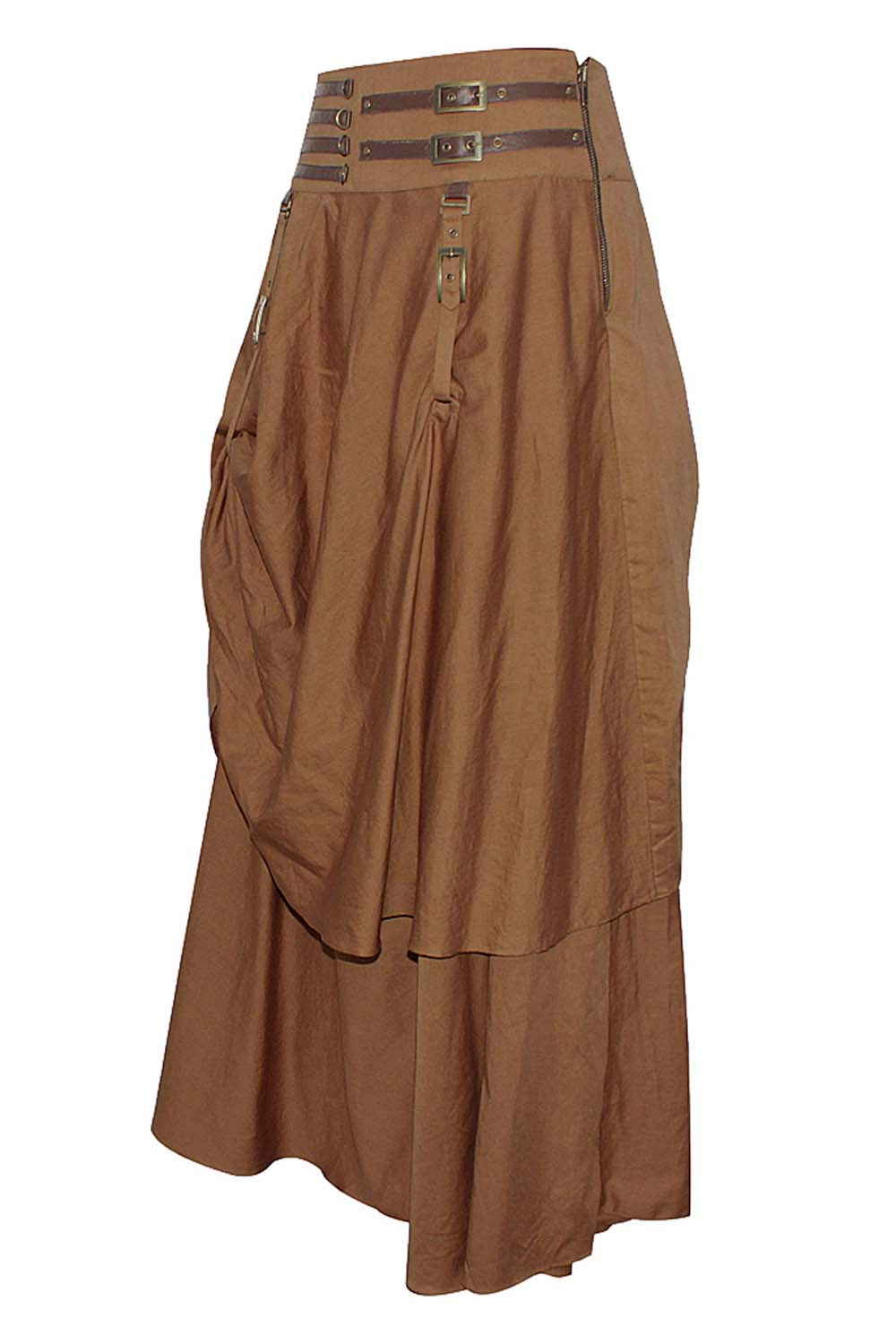 Annabel Steampunk Cotton Bustle Skirt