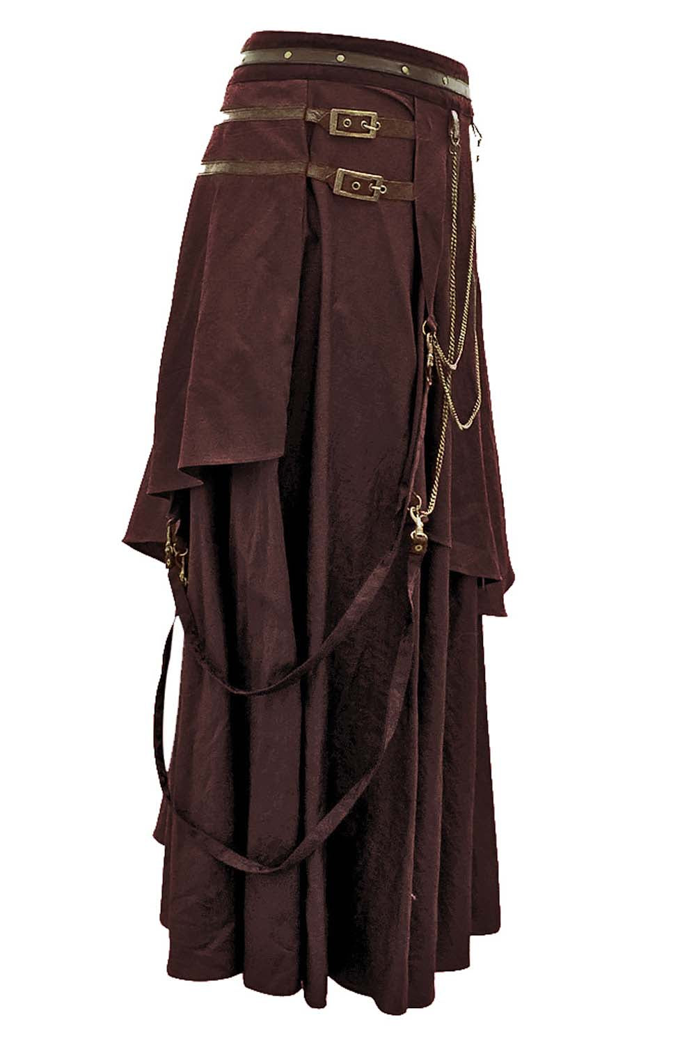 Debby Steampunk Cotton Layered Maxi Skirt