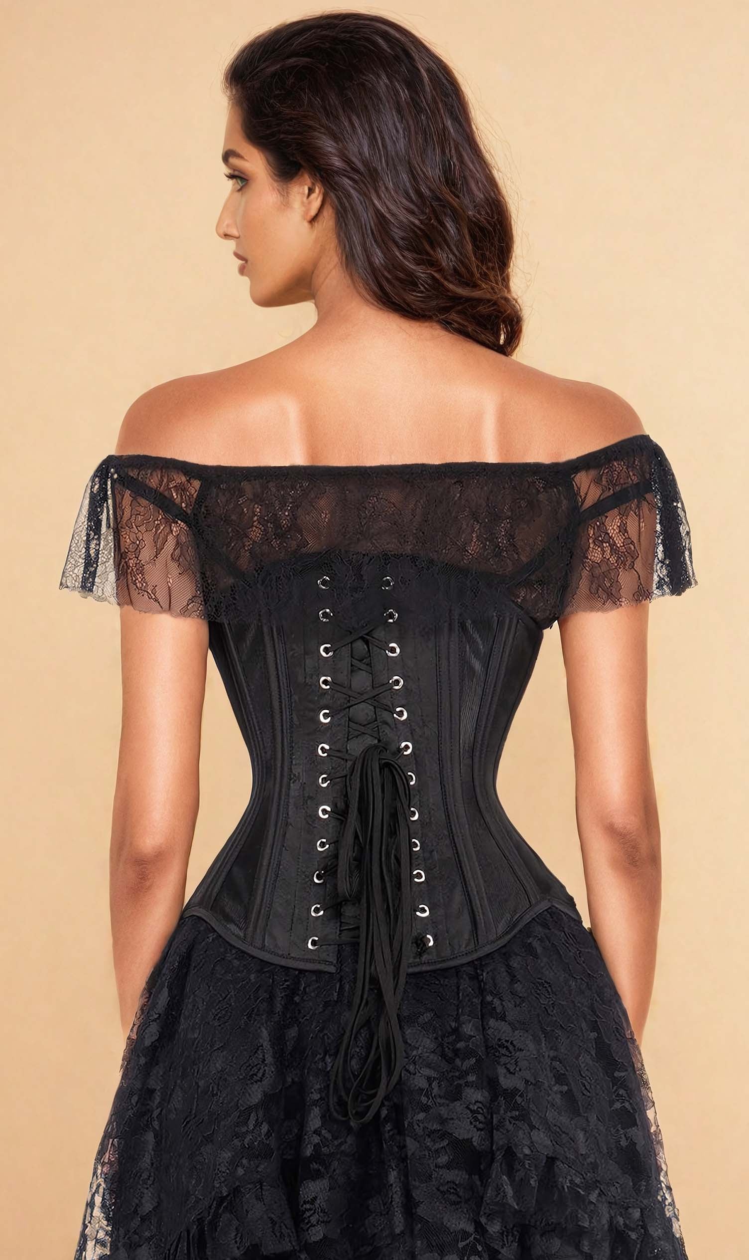 Paisley Mesh with Brocade Waist Trainer Corset