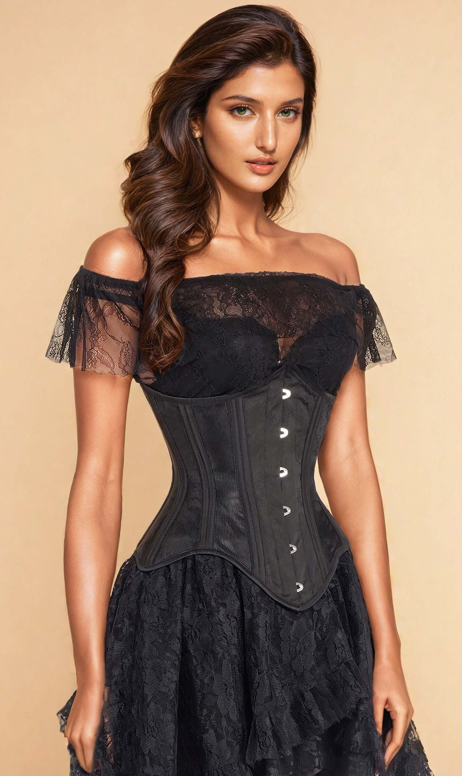 Paisley Mesh with Brocade Waist Trainer Corset