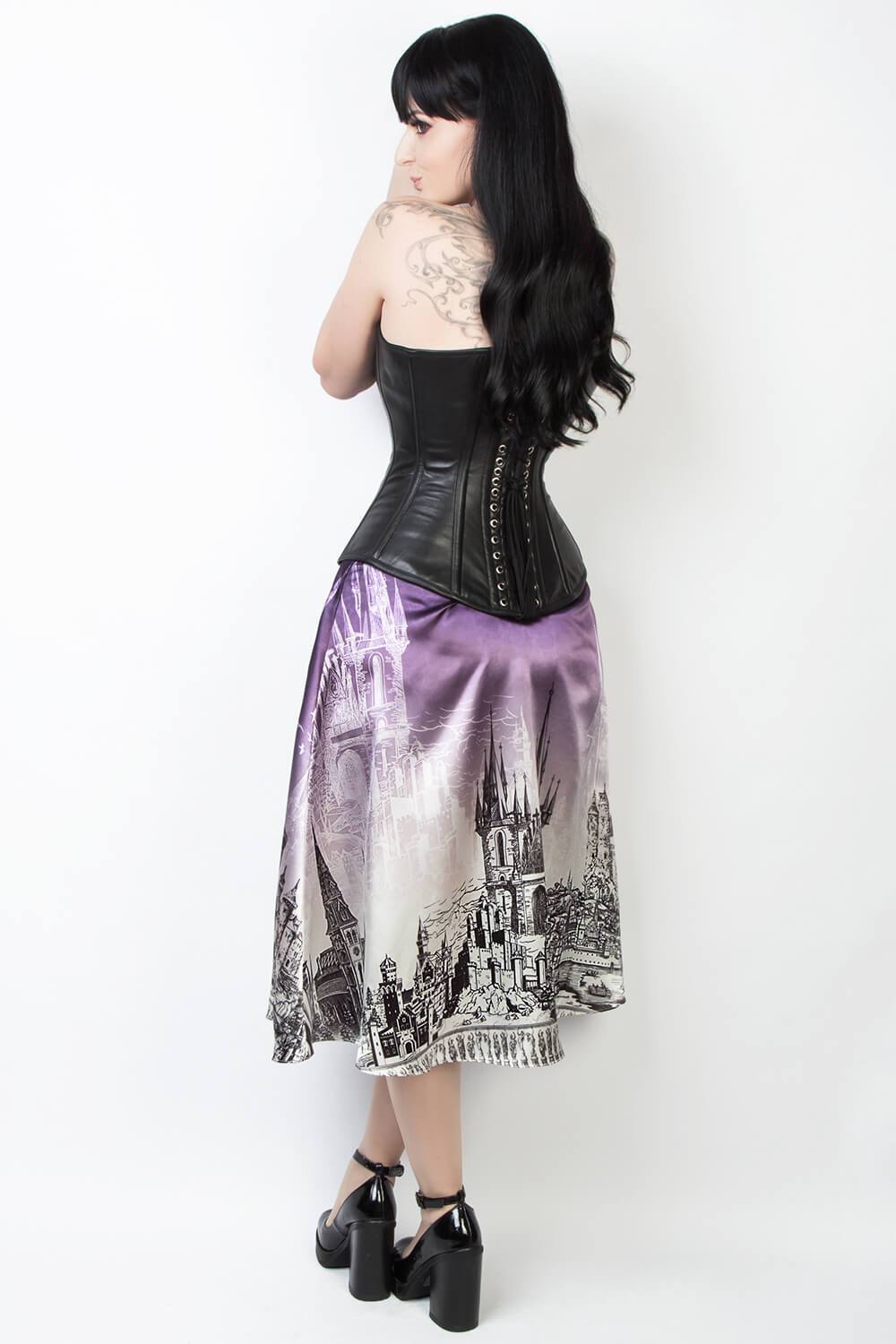 Printed Gothic Skirt with Detachable Belt