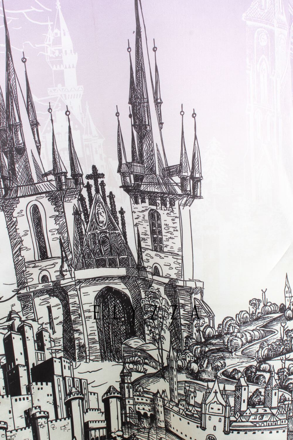 Printed Gothic Skirt with Detachable Belt