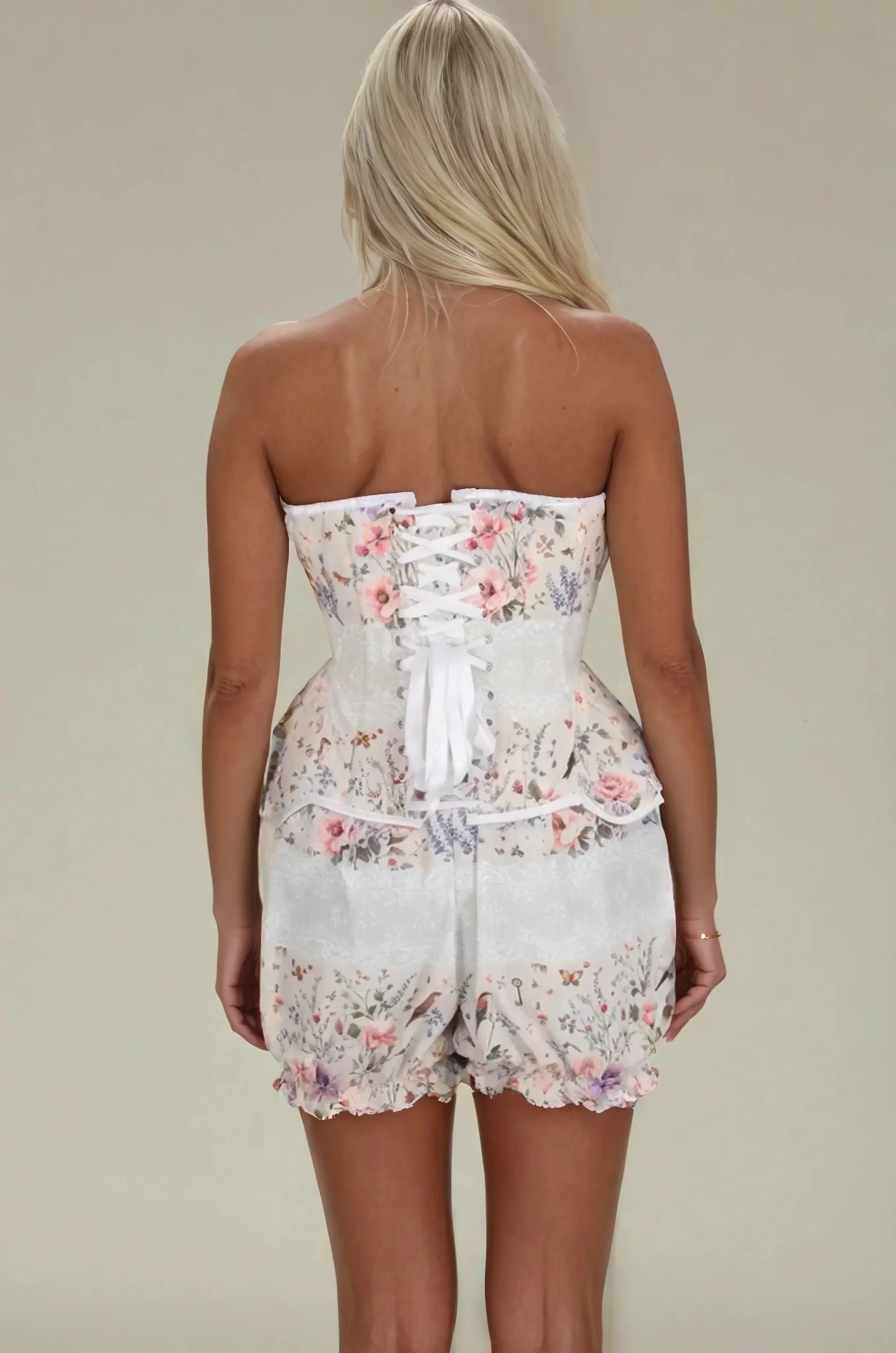 Kimberlynn French Garden Corset and Bloomer Set