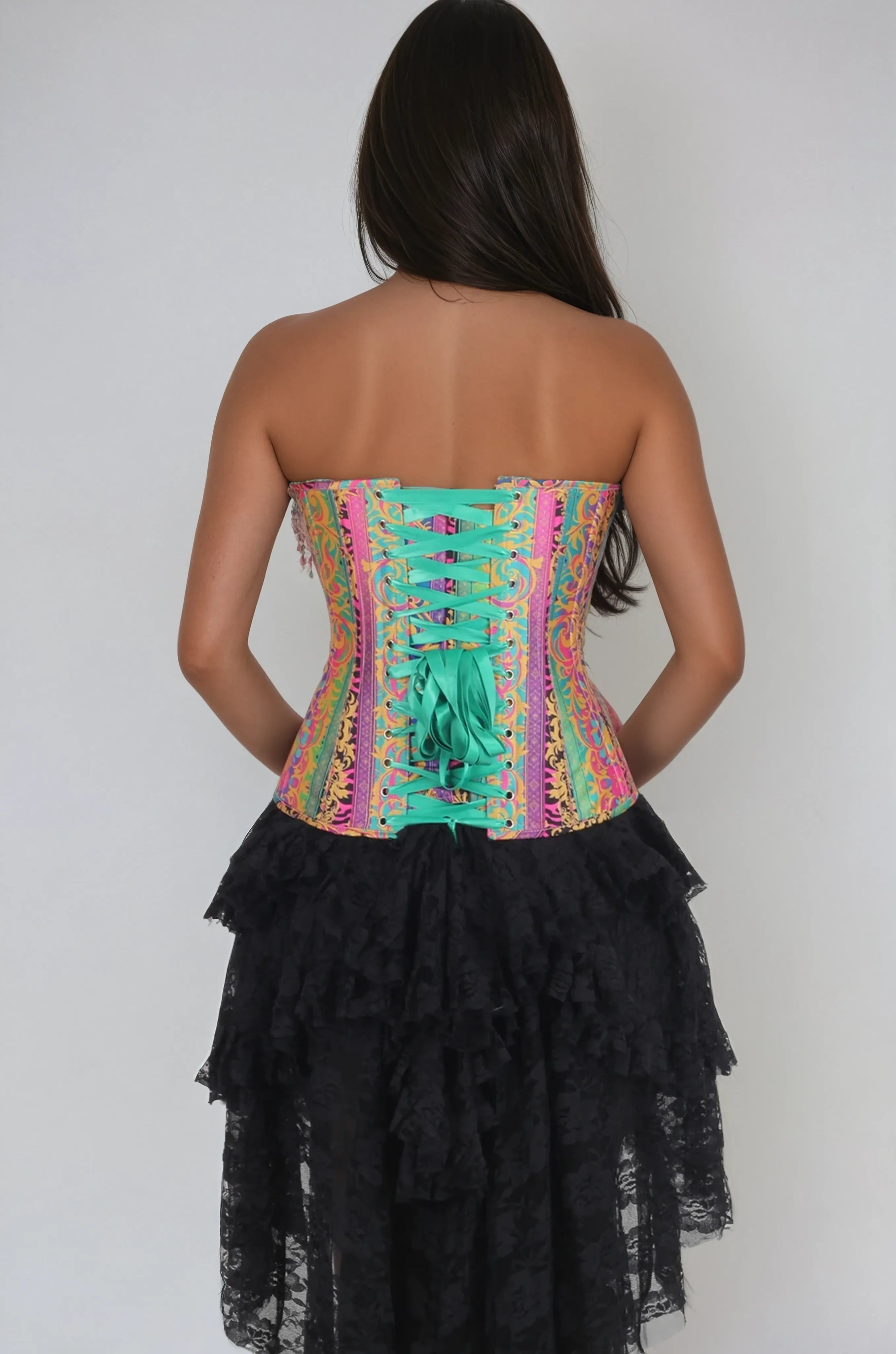 Adalyn Multicolor Baroque Printed Corset