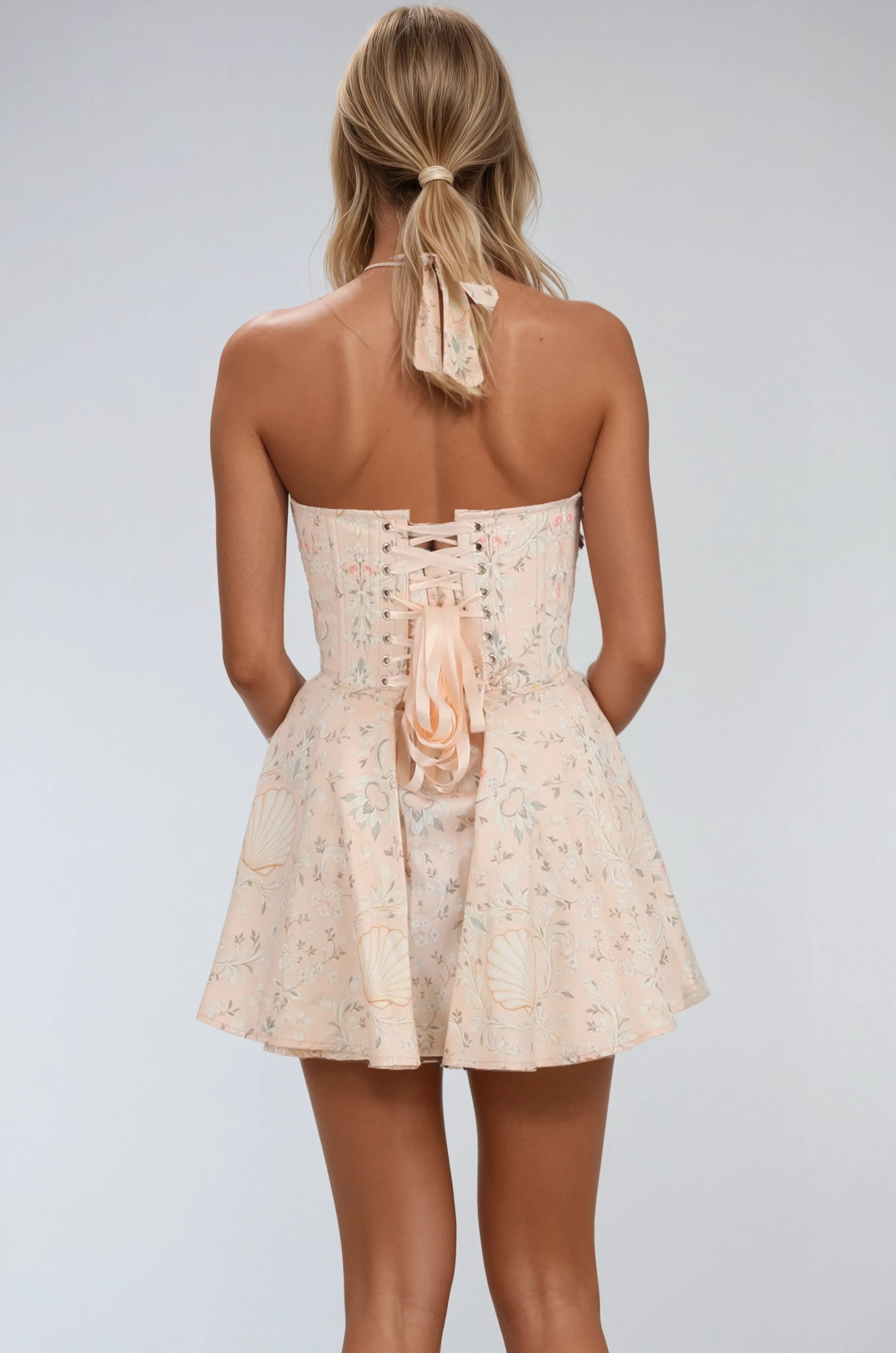 Lisette Blush Halter Corset Dress