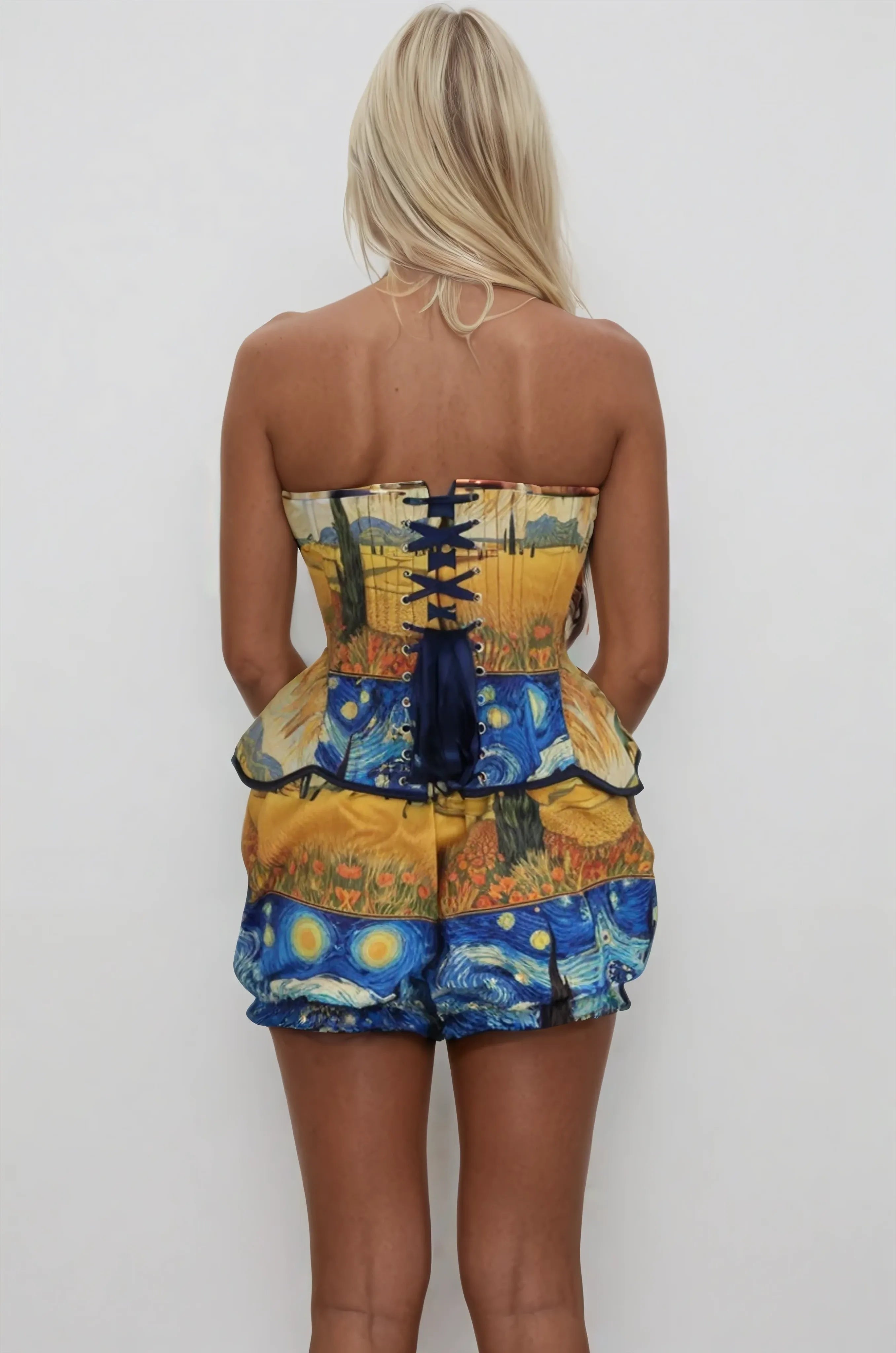 Kaylan Van Gogh Fields Corset and Bloomer Set