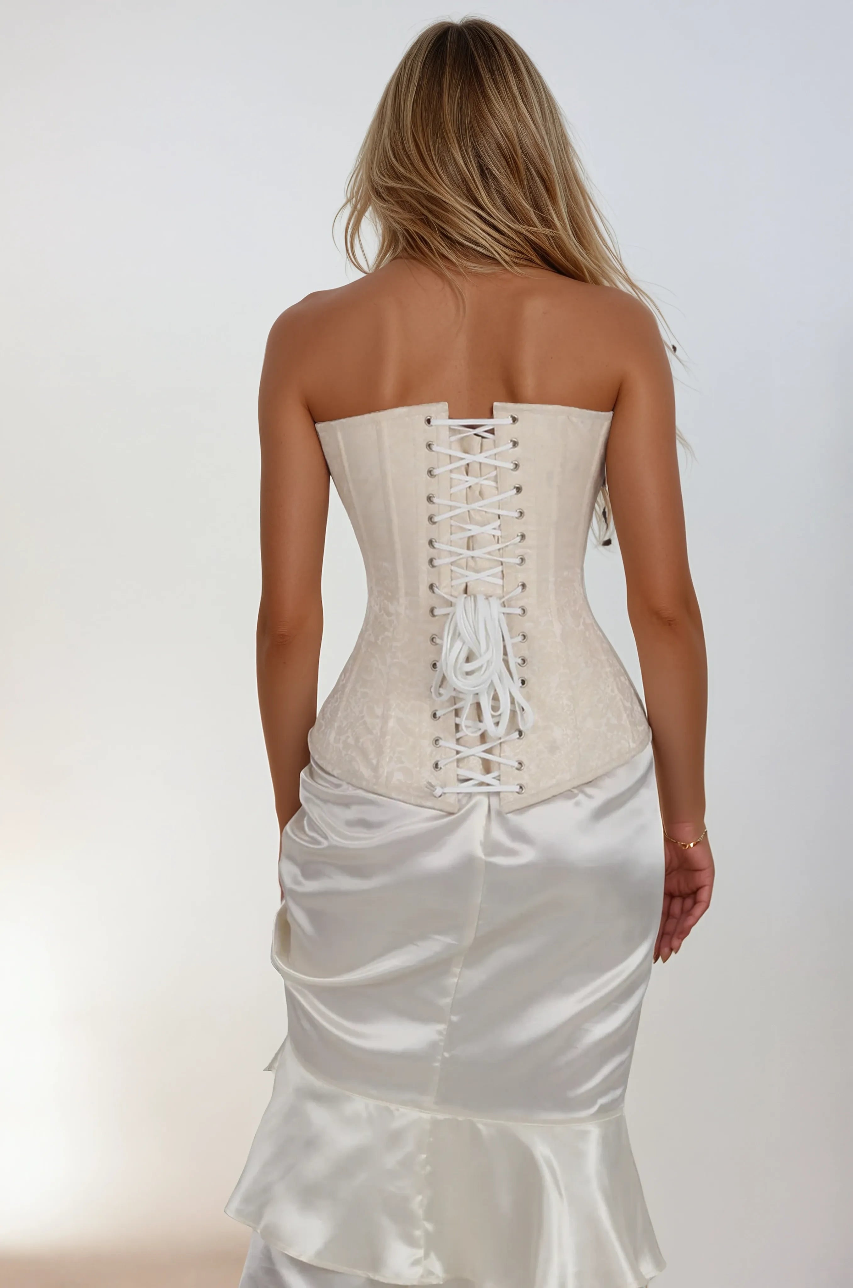 Laree Ivory Brocade Overbust Corset