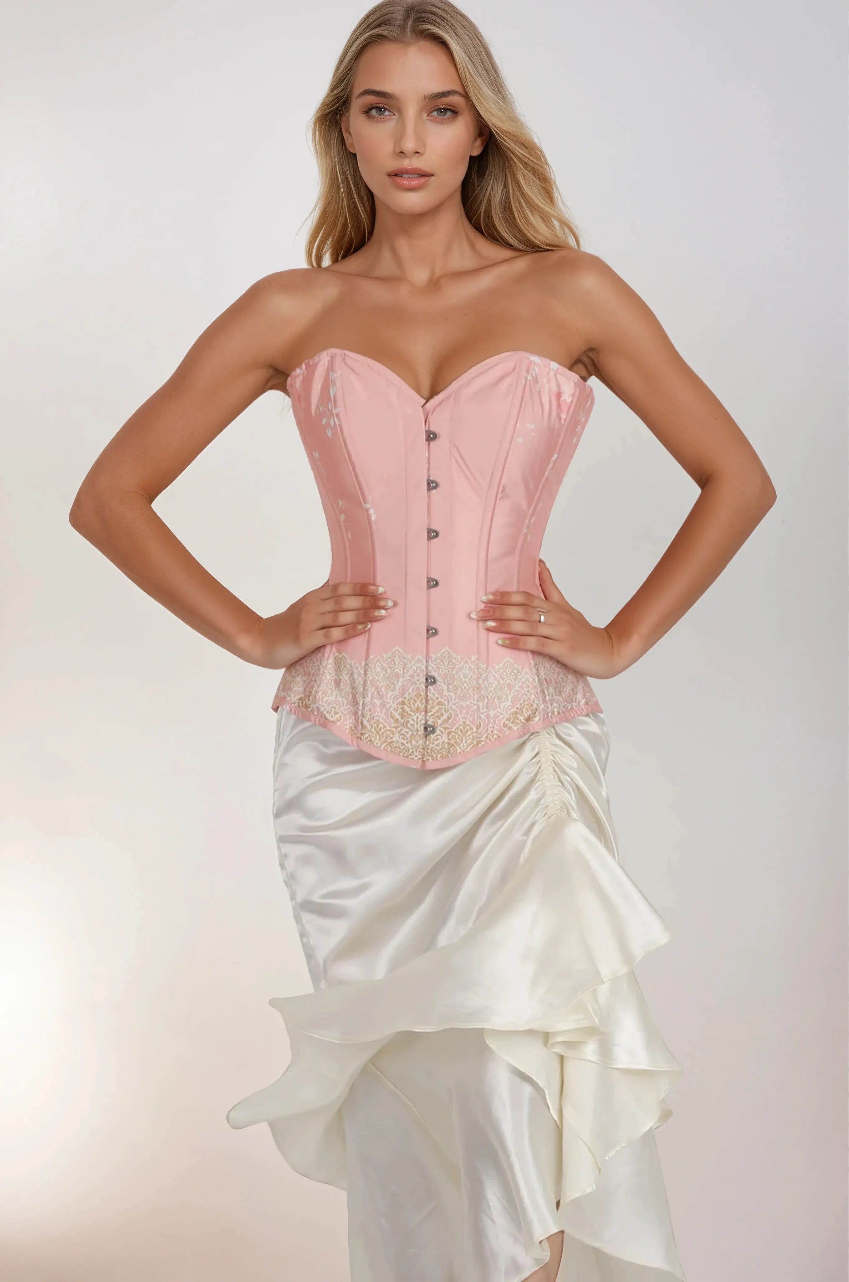 Steel boned overbust corset